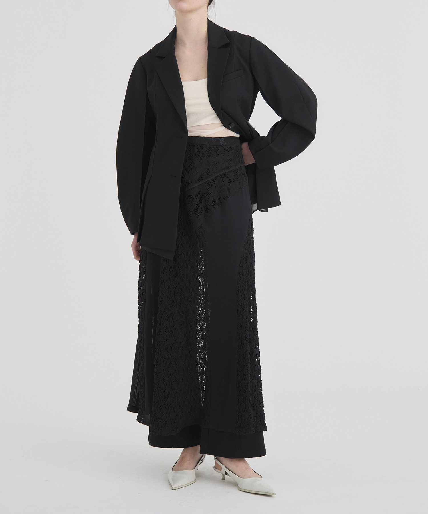 Slant Asym Lace Skirt RITAN