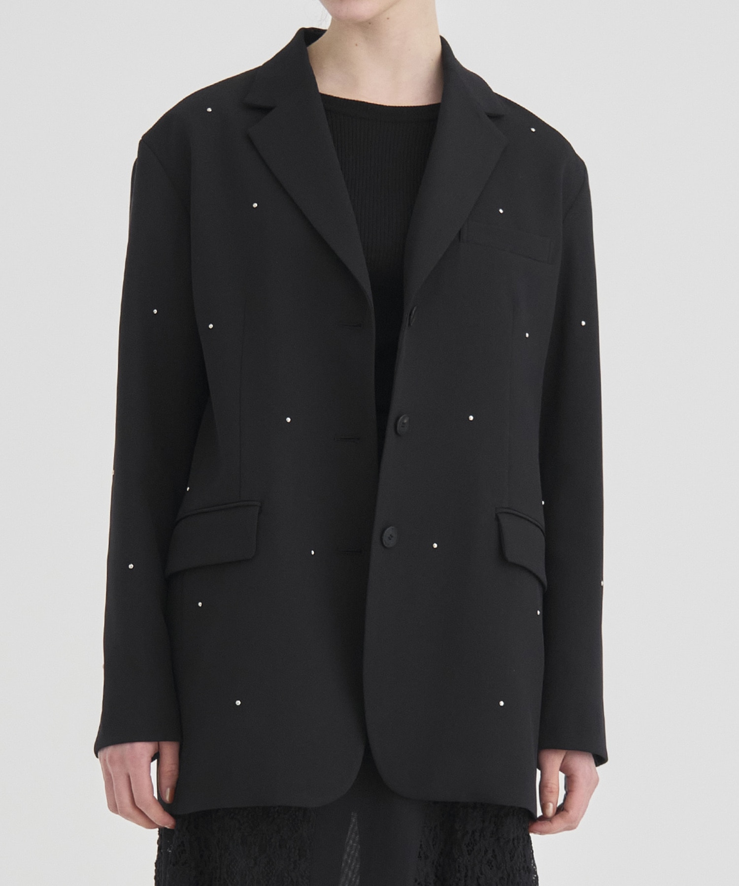 Back Slit Motif Tailored Jacket RITAN