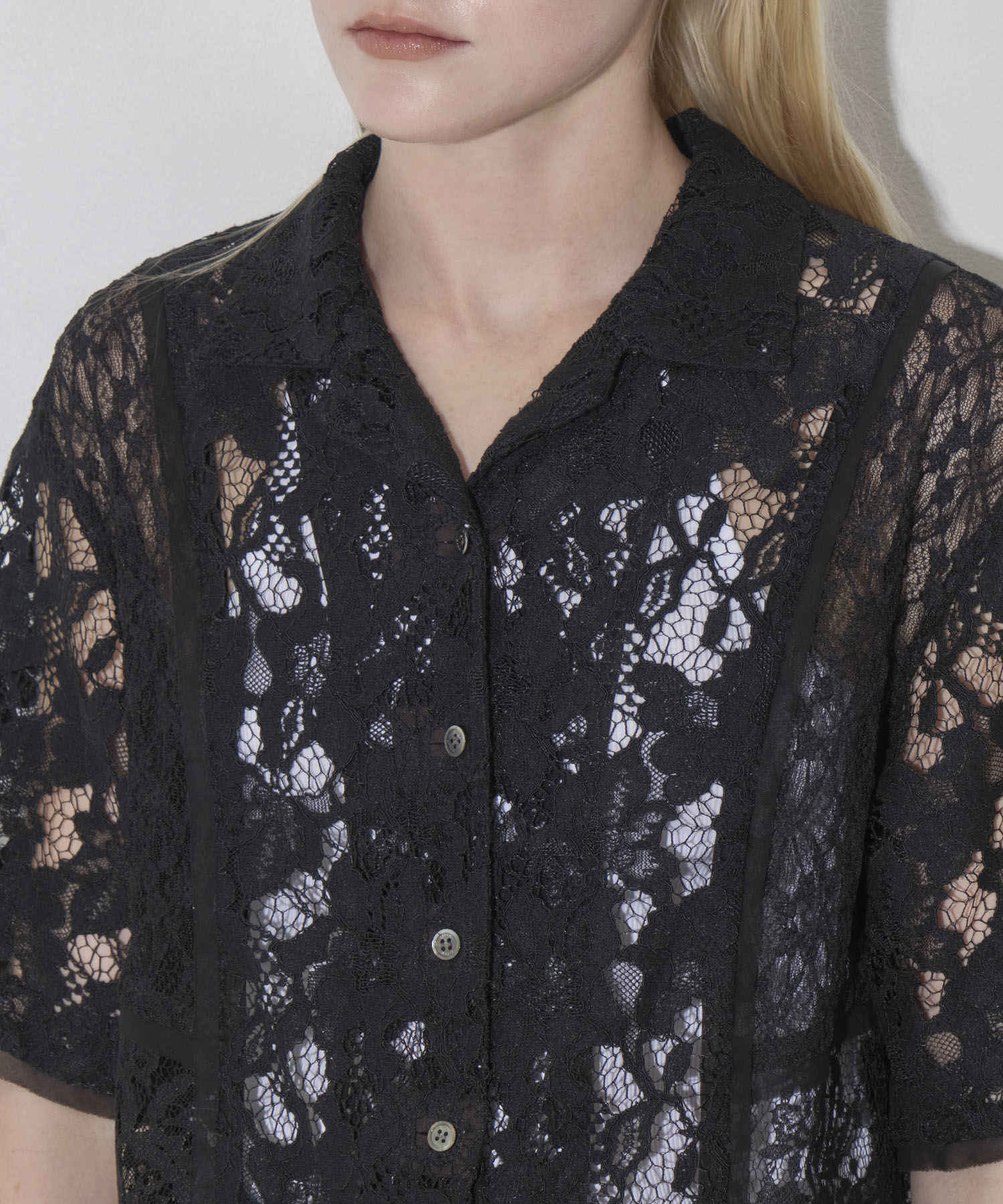 Open Collar Lace Shirts RITAN