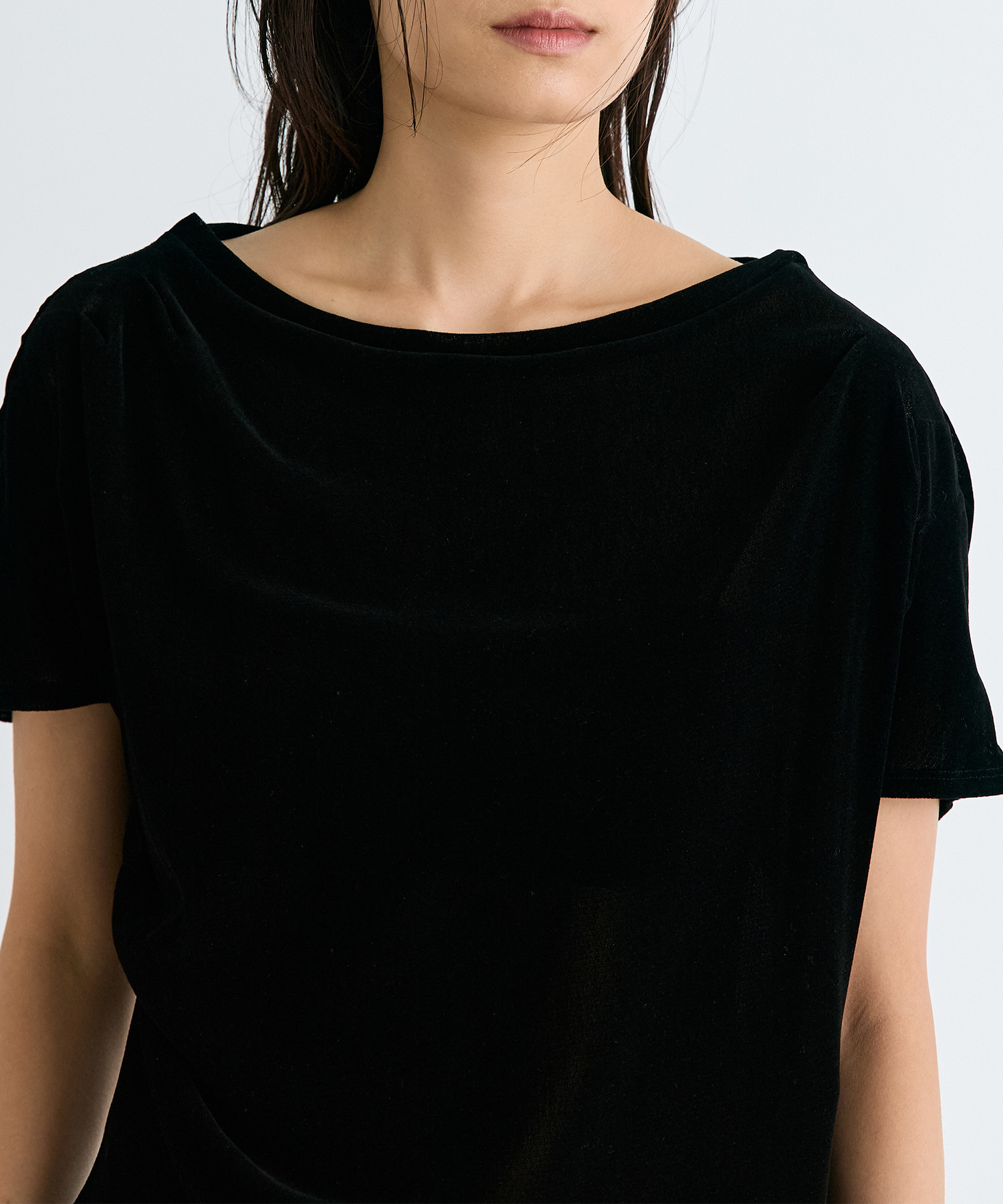 Velour One Shoulder T-Shirt RITAN