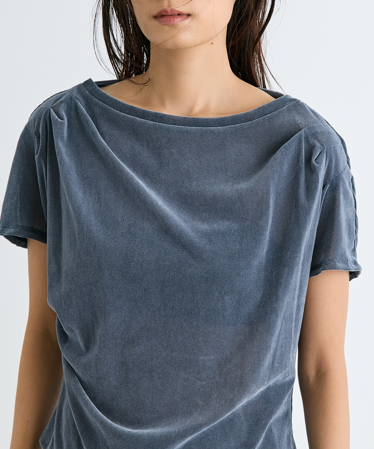 Velour One Shoulder T-Shirt RITAN