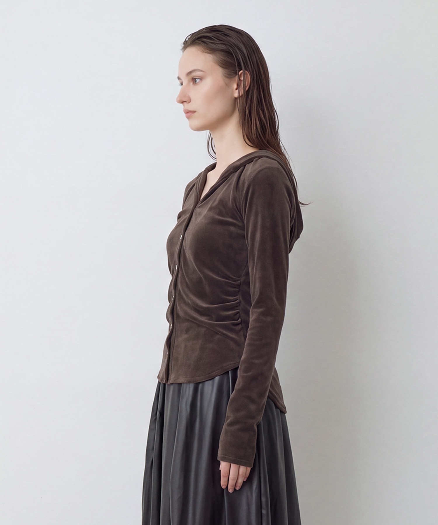 Velours Hoodie Cut Tops RITAN