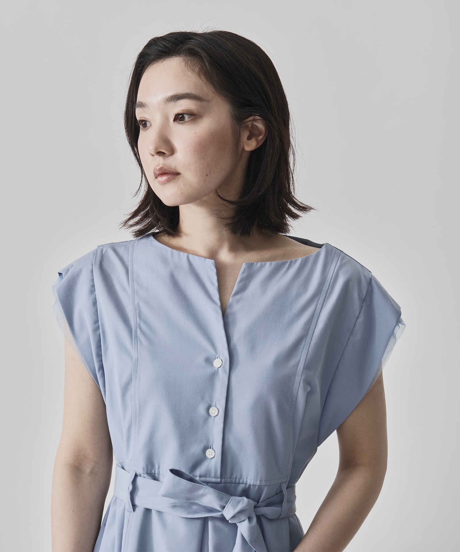 Chambray Belted Dress CITY TOKYO