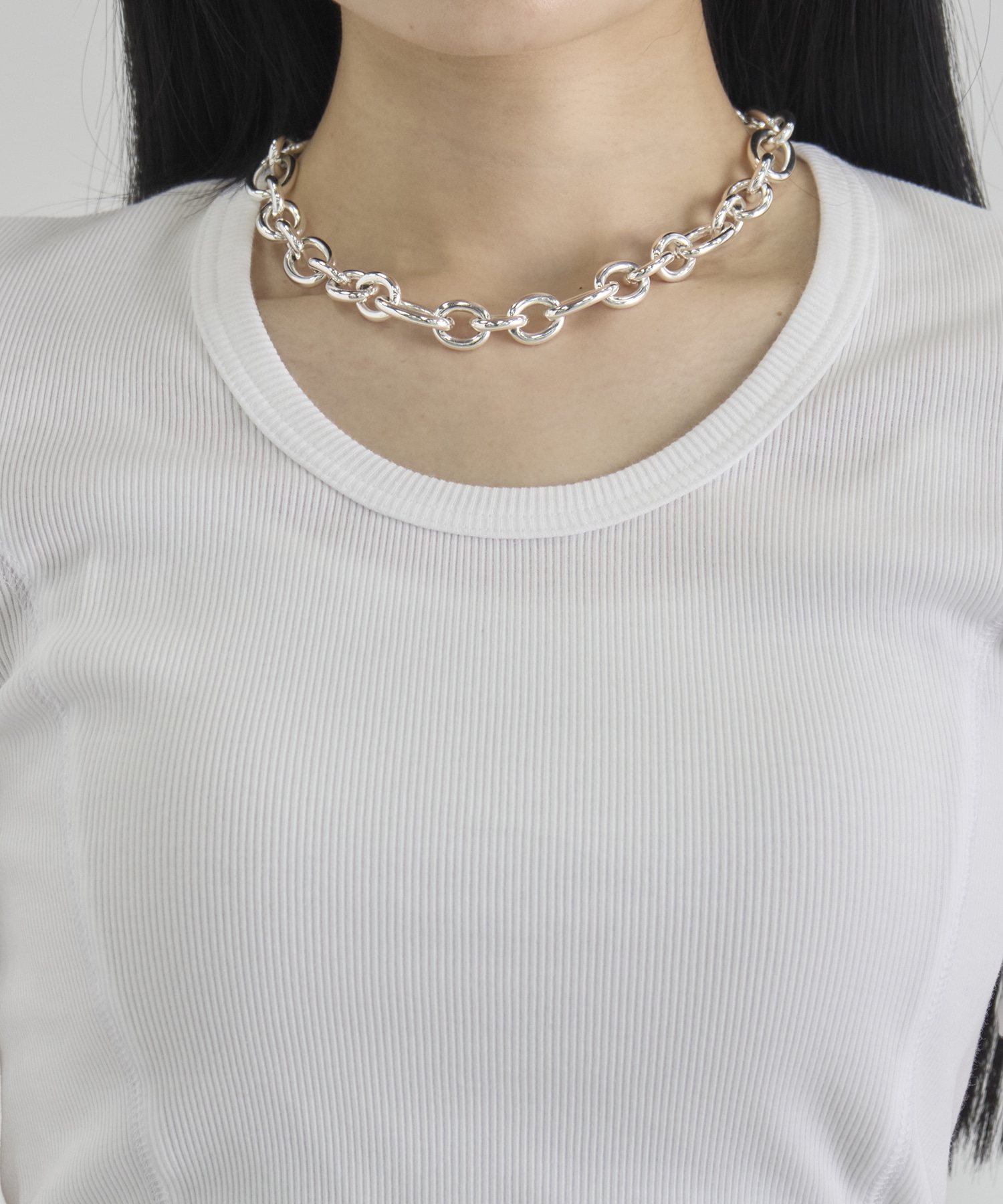 Rib U Neck T CITY TOKYO