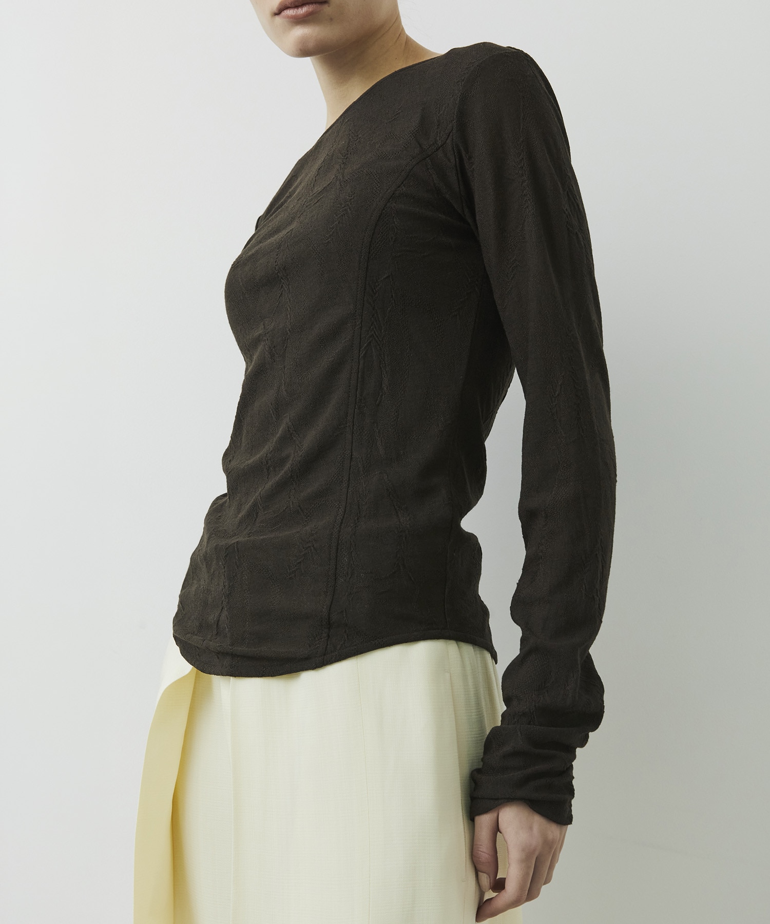 Jacquard Knit Long Tee CITY TOKYO