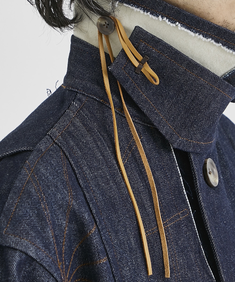 Norfolk jacket coat(1 BLUE): KHOKI: MENS｜THE TOKYO ONLINE STORE