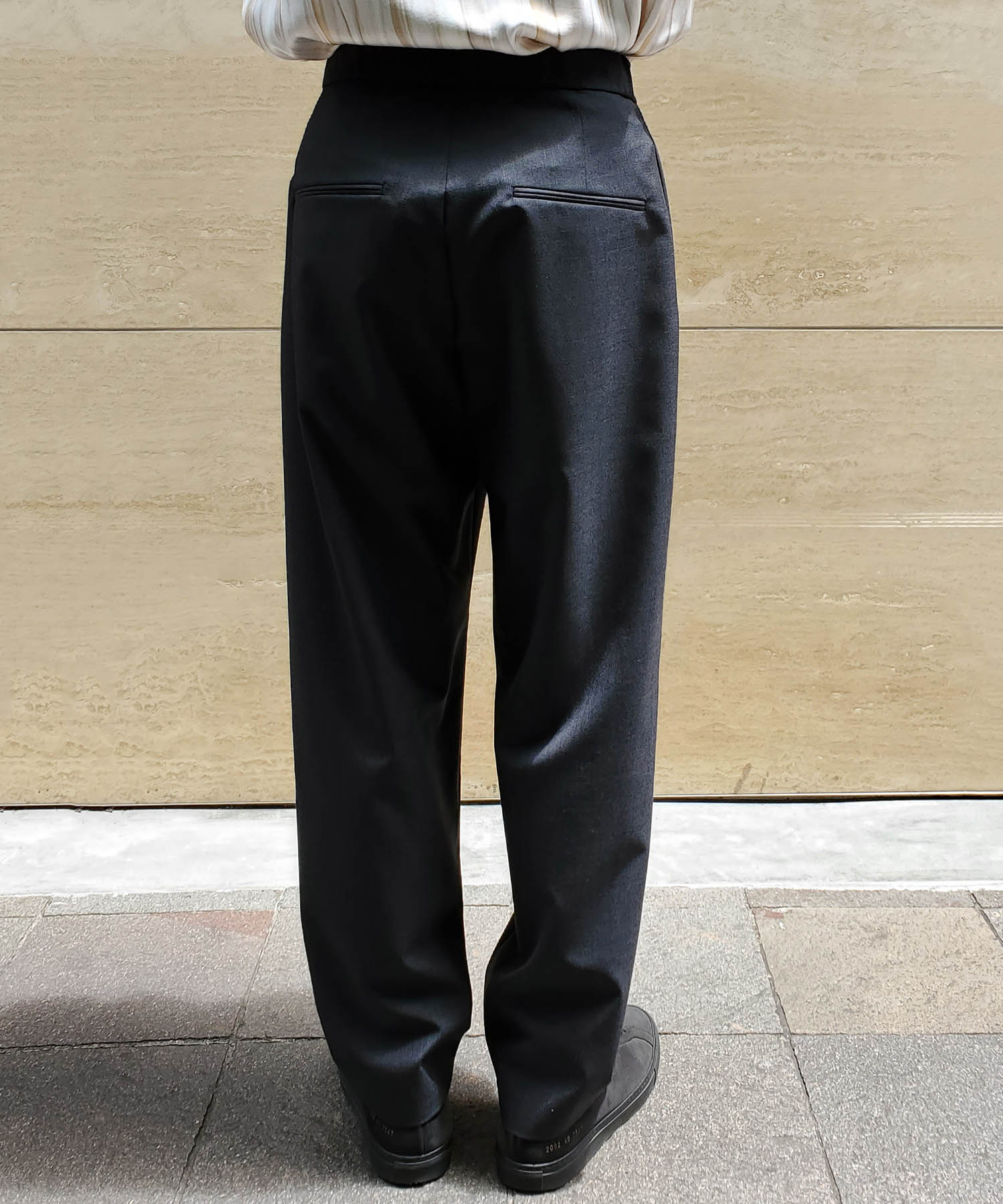 WOOL TROPICAL TAPERED EASY PANTS ATON