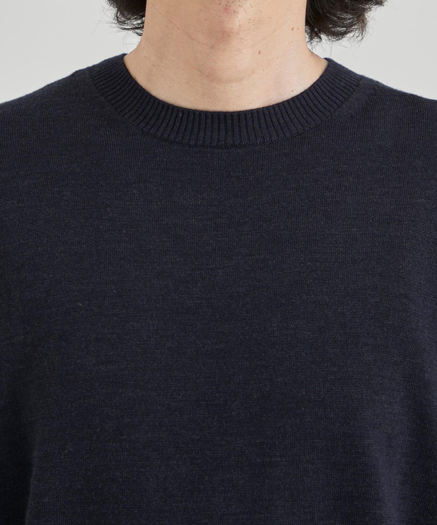 WOOL BACK LINE CREW NECK KNIT CINOH