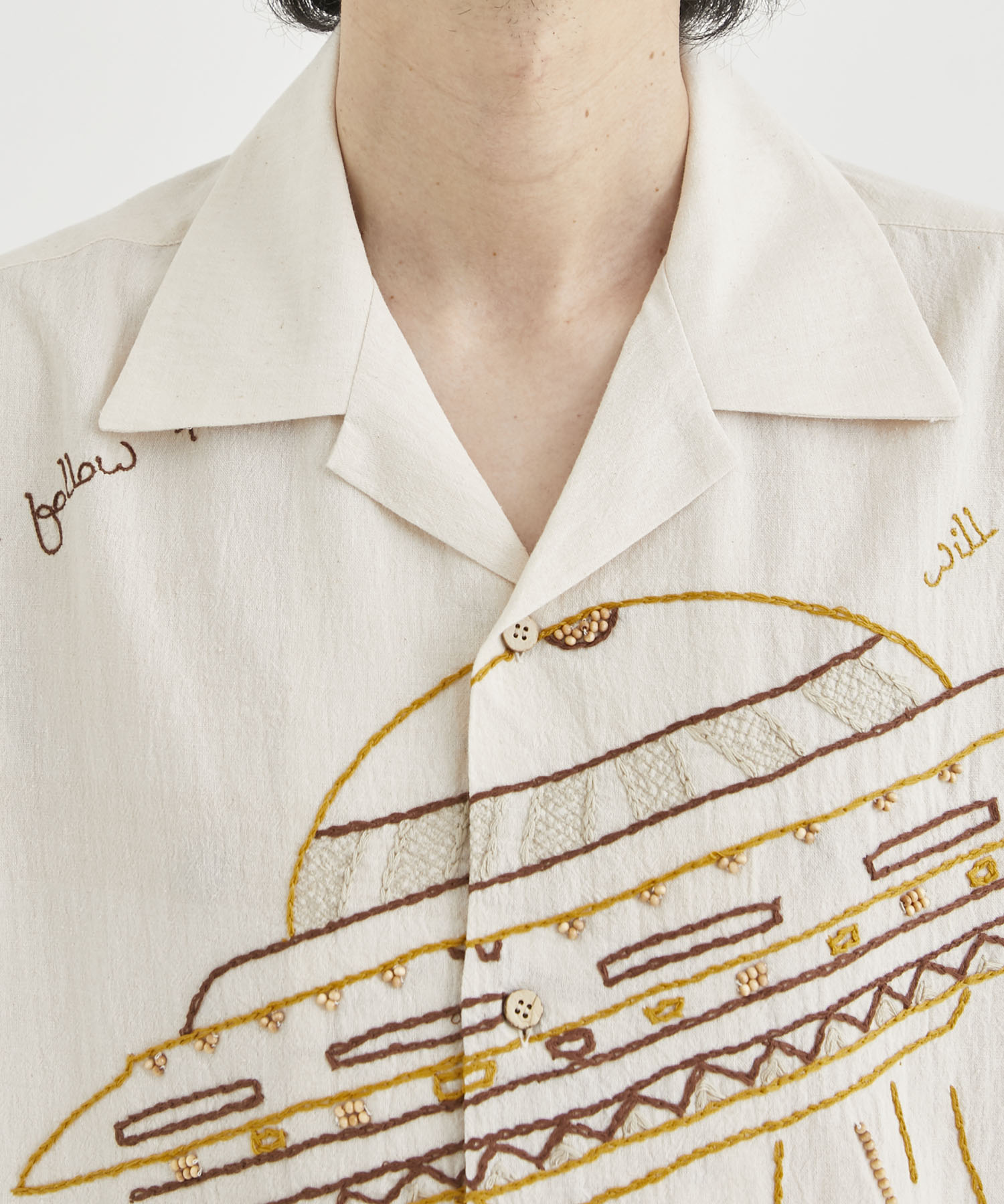 Khadi embroidery shirt(1 BEIGE): KHOKI: MEN｜THE TOKYO ONLINE STORE
