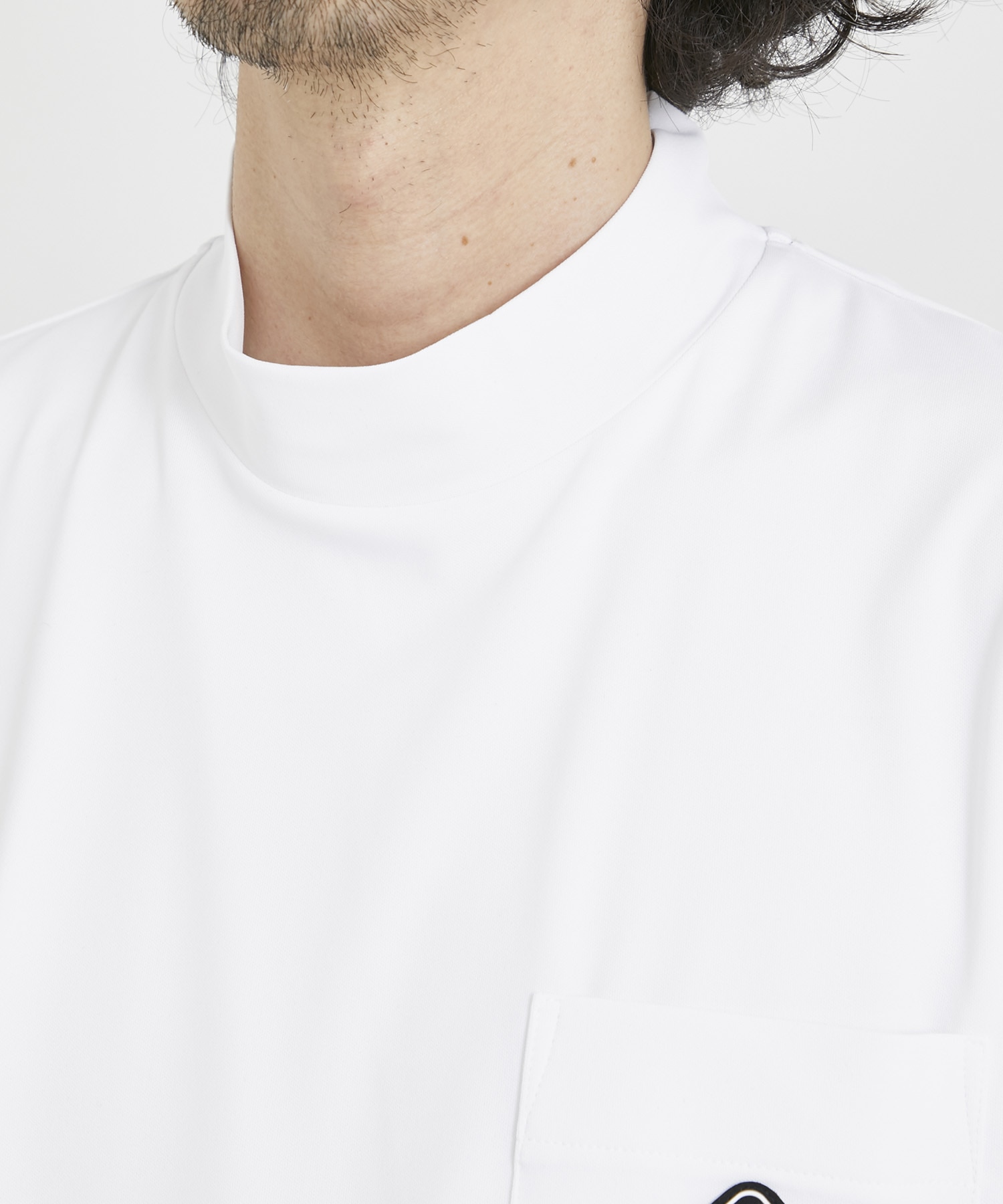 TRAINING RIBBED HEM S/S MOCKNECK TOP(S WHITE): F.C.Real