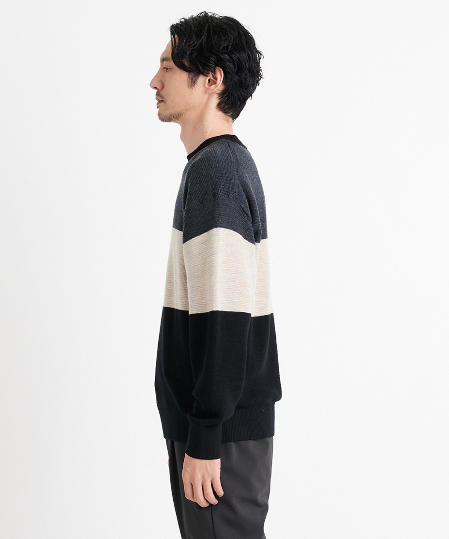 Multi Border Knit PO(44 BLACK): THE TOKYO: MEN｜THE TOKYO ONLINE STORE