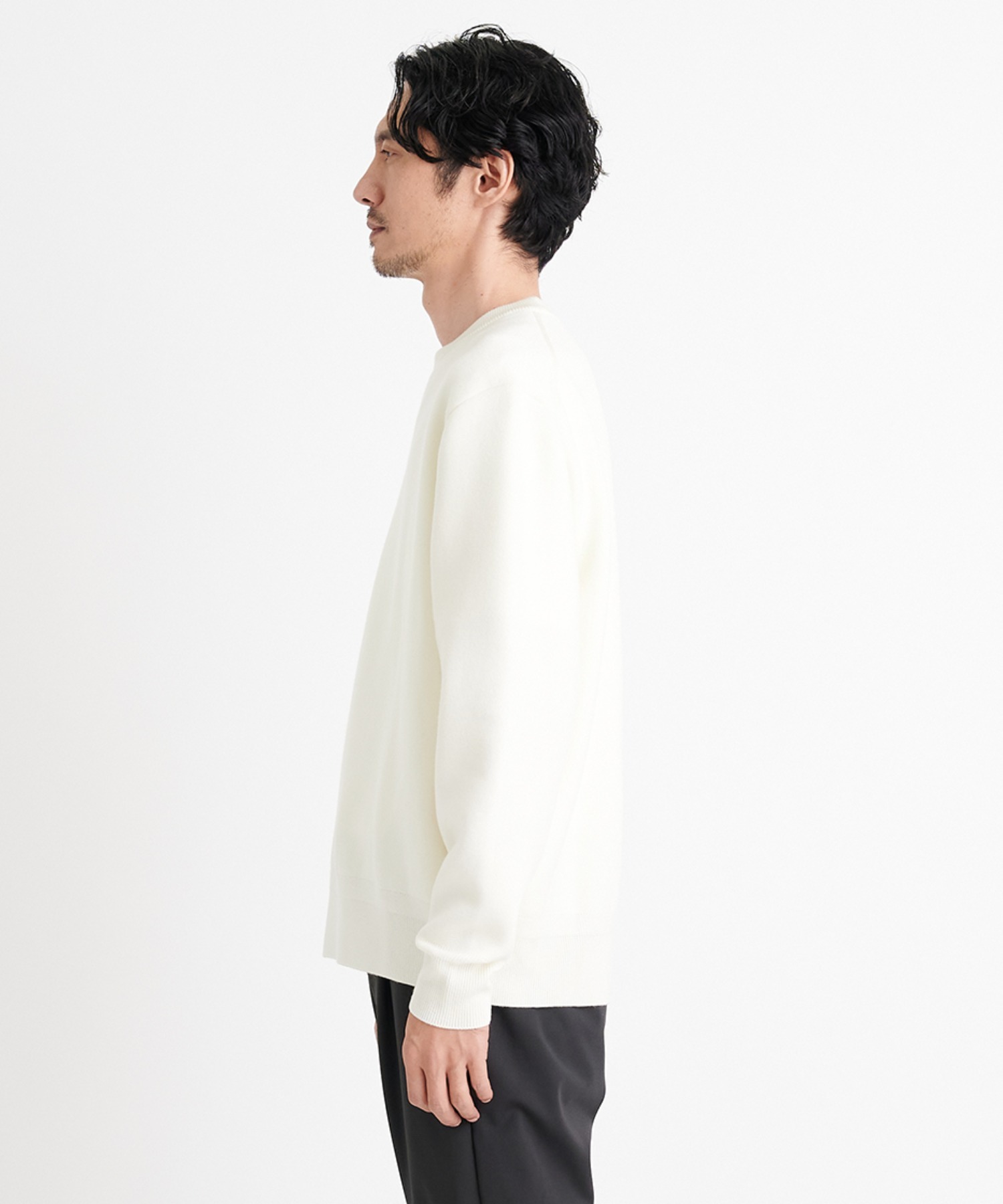 12G Ultimate Crew Neck Knit PO(44 WHITE): THE TOKYO: MEN｜THE