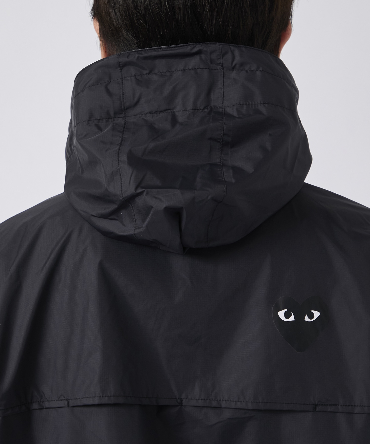 AZ-J507-051 K-WAY FULL ZIP JACKET BLACK EMBLEM PLAY COMME des GARCONS