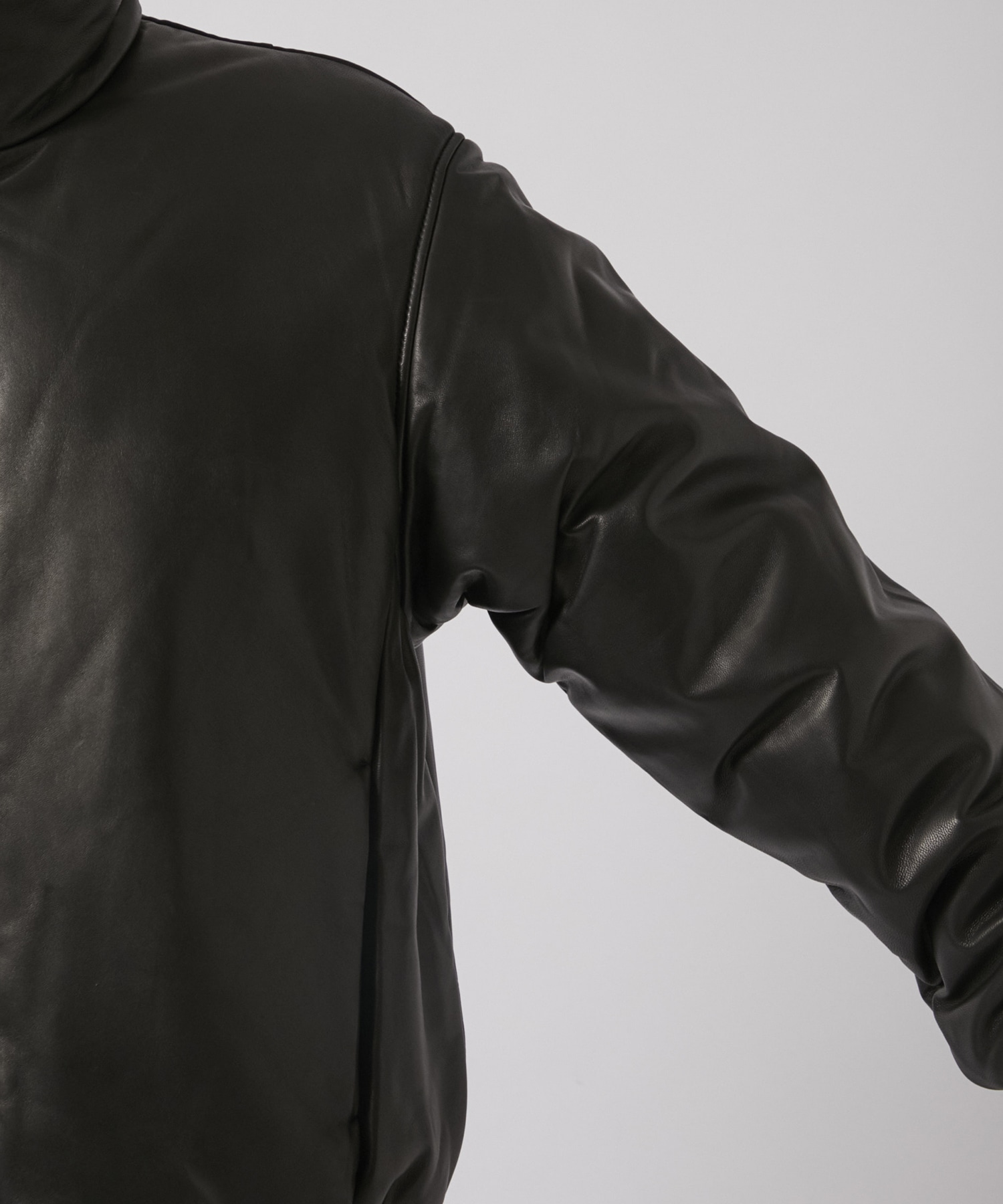 LEATHER PUFFER BLOUSON YOKE