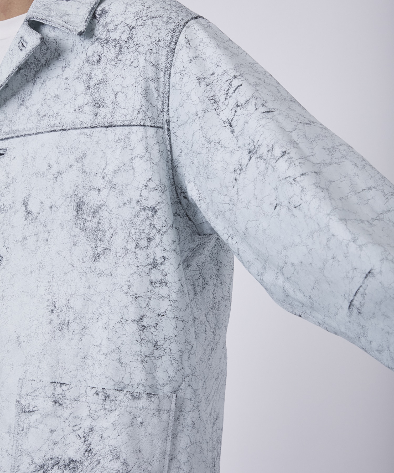 CRACKED GOAT LEATHER CAR COAT YOKE