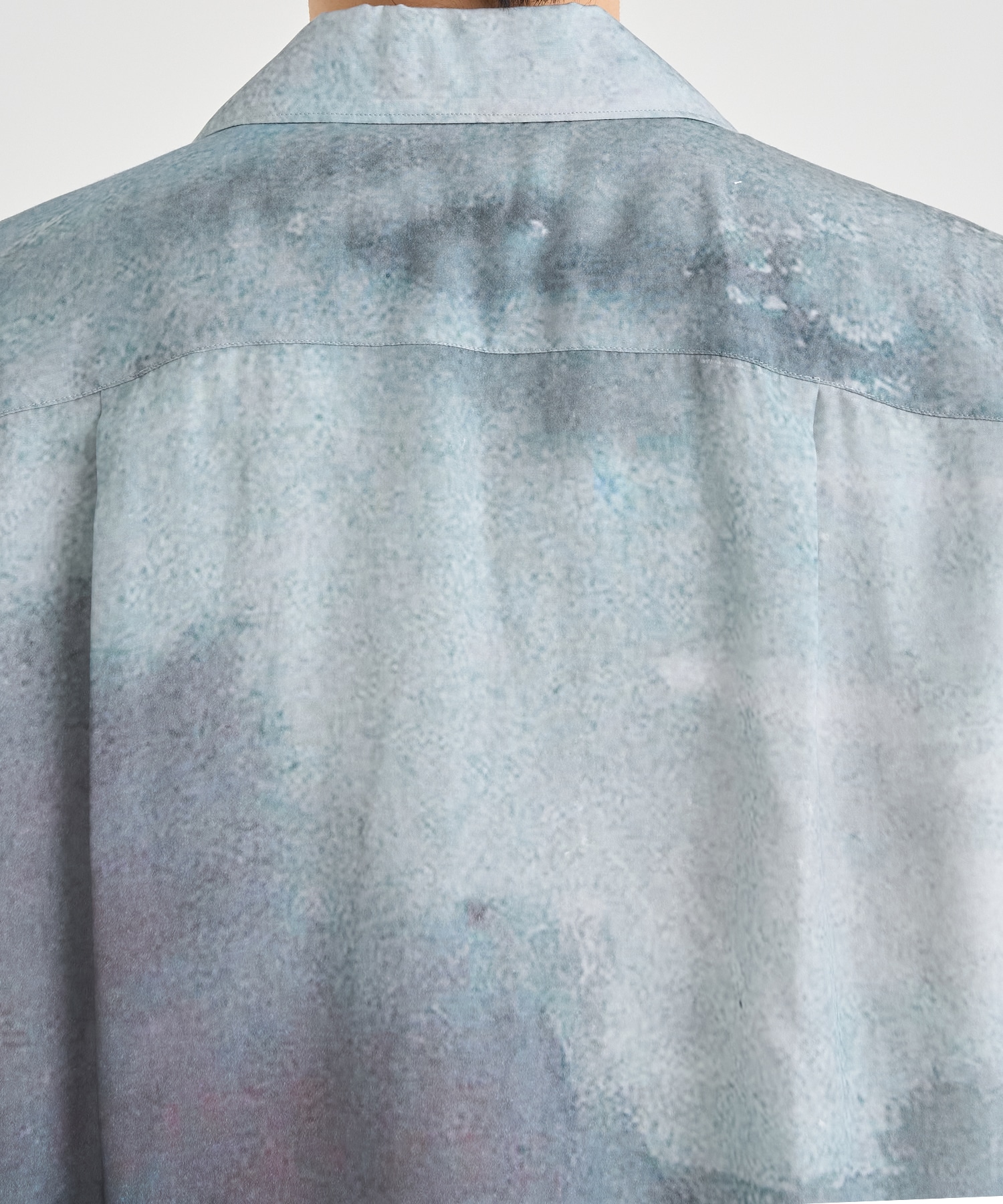 LANDSCAPE PRINTED OPEN COLLAR SHIRT YOKE