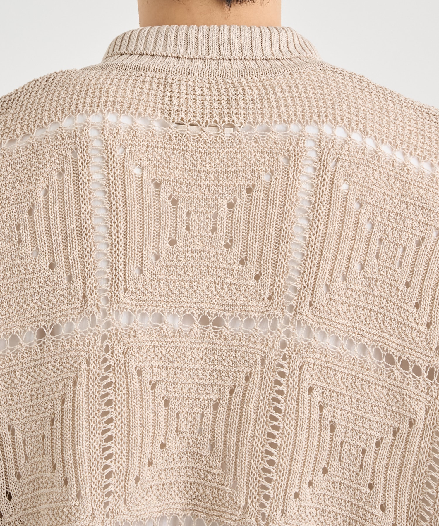 CROCHET KNIT SHIRT YOKE