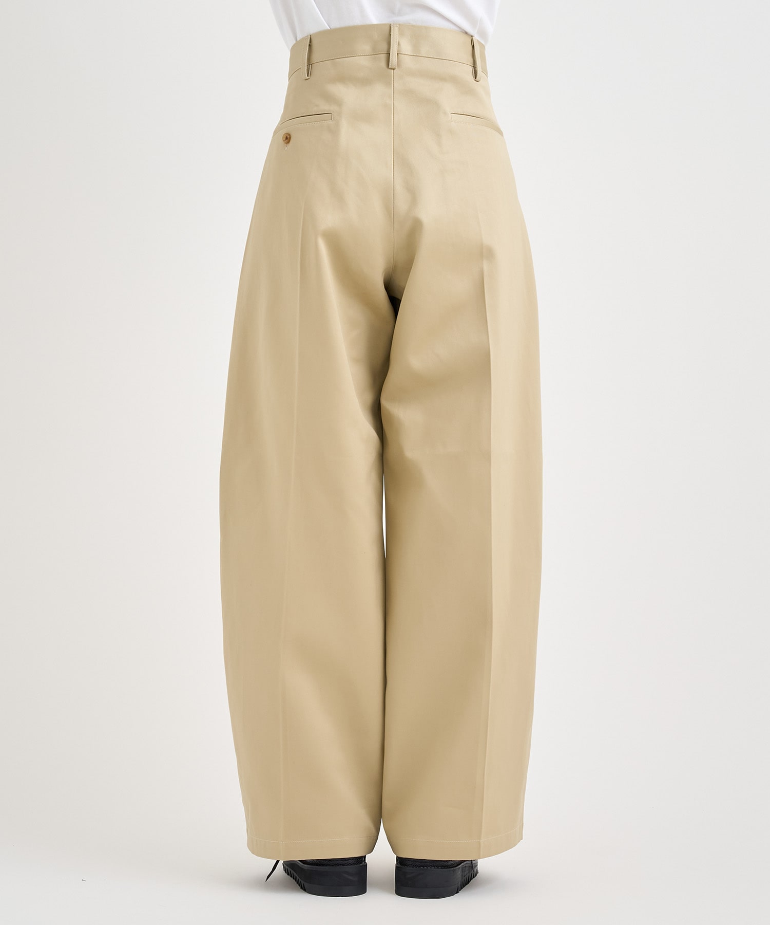 Tuck-detail cotton pants KHOKI