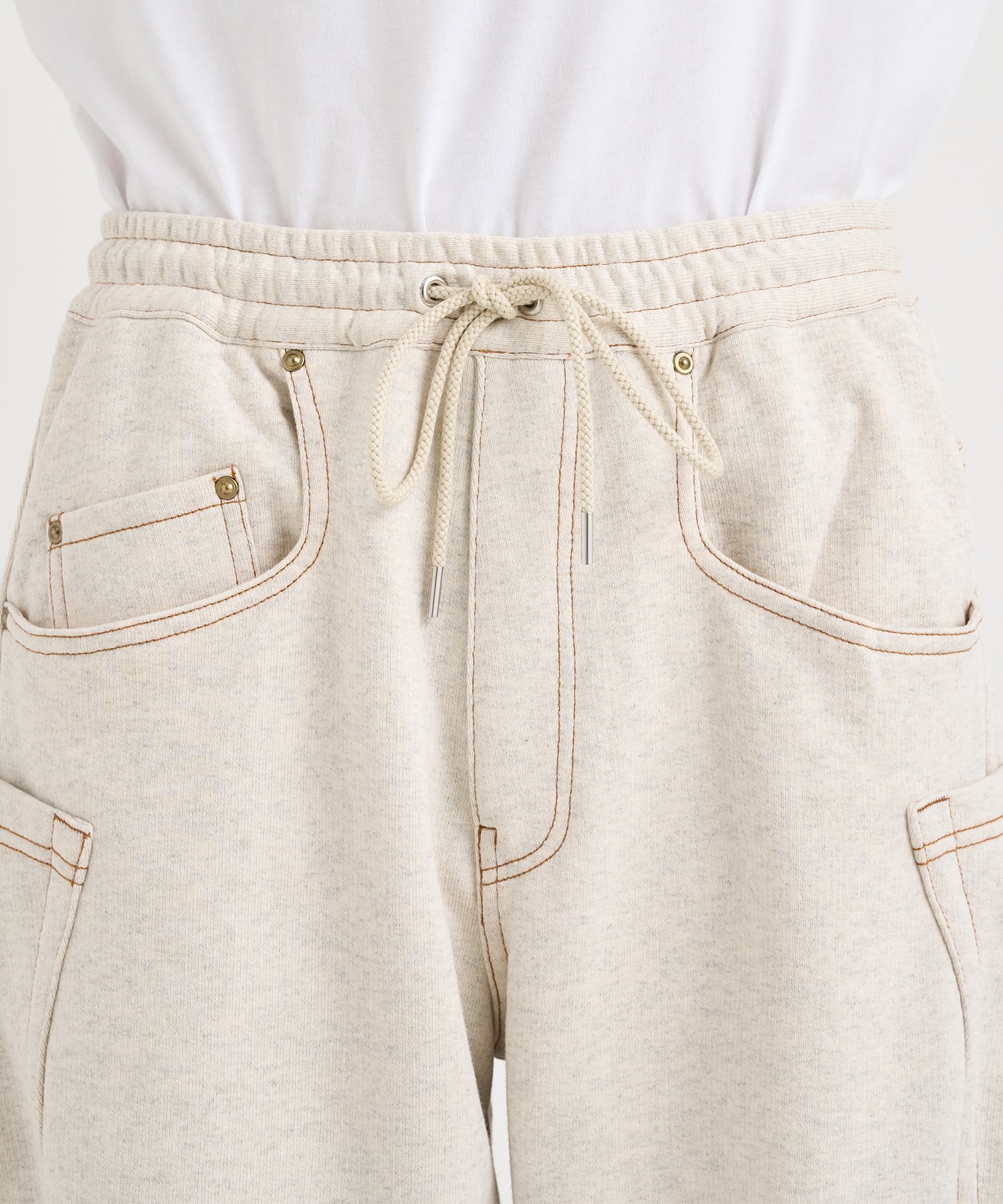 3D cutting sweat pants KHOKI