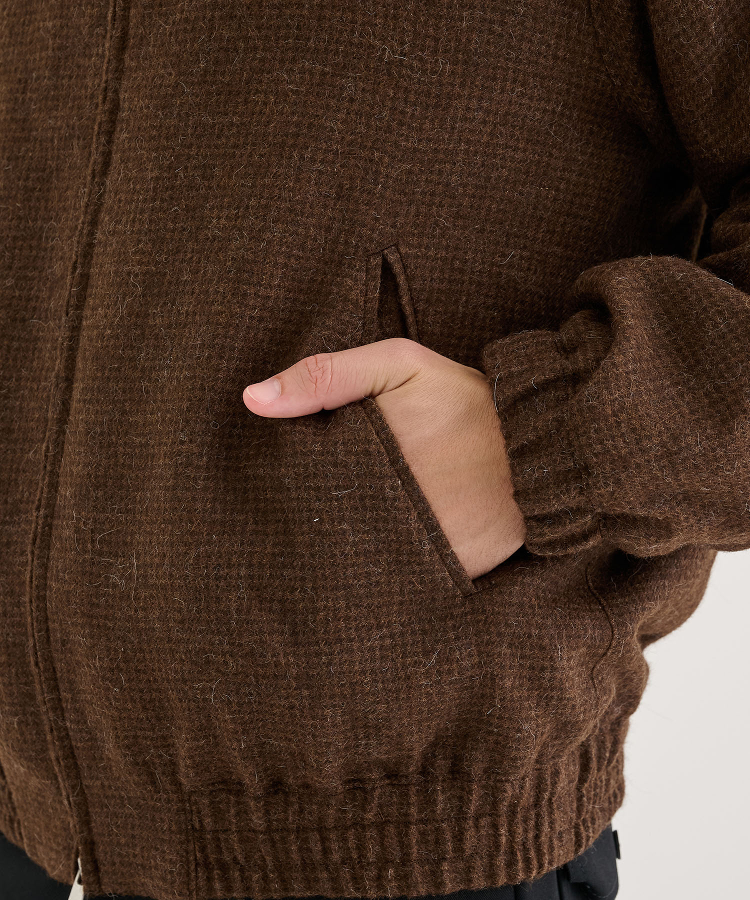 ALPACA HOUND TOOTH HARRINGTON JACKET ATON