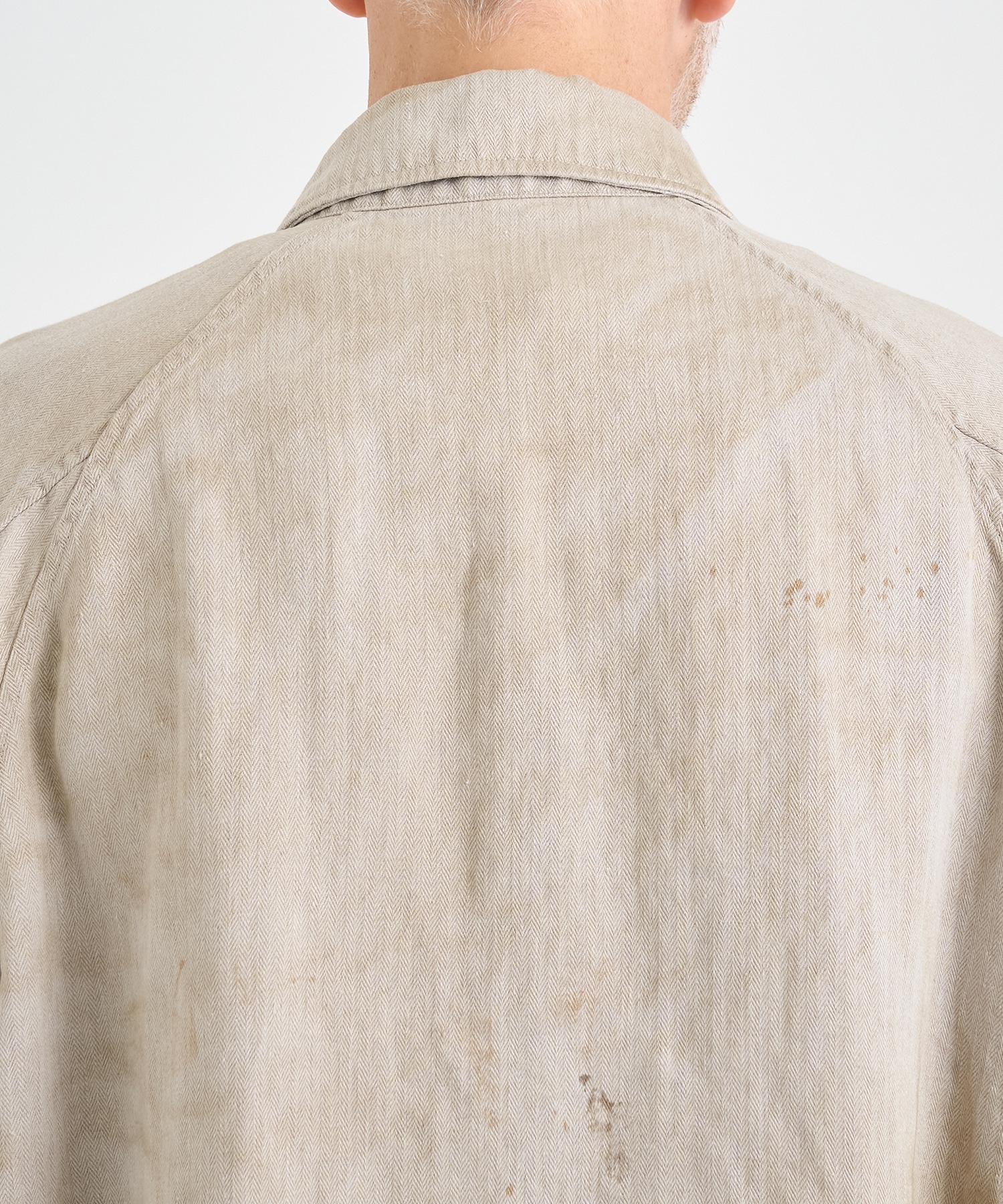 HEAVY LINEN HERRINGBONE ZIP JACKET ssstein