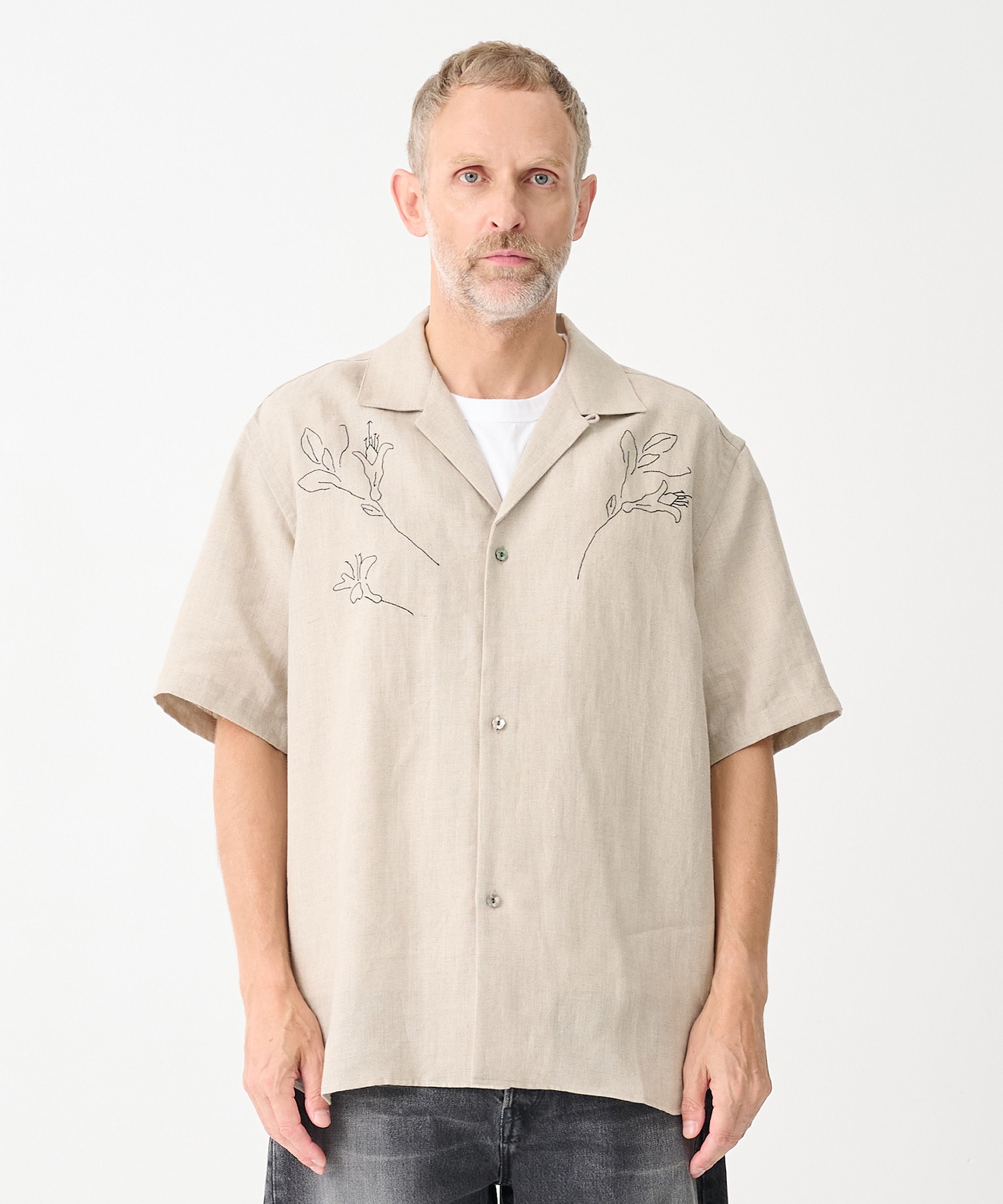 別注THE SS SHIRT LINEN EMBROIDERY TANAKA