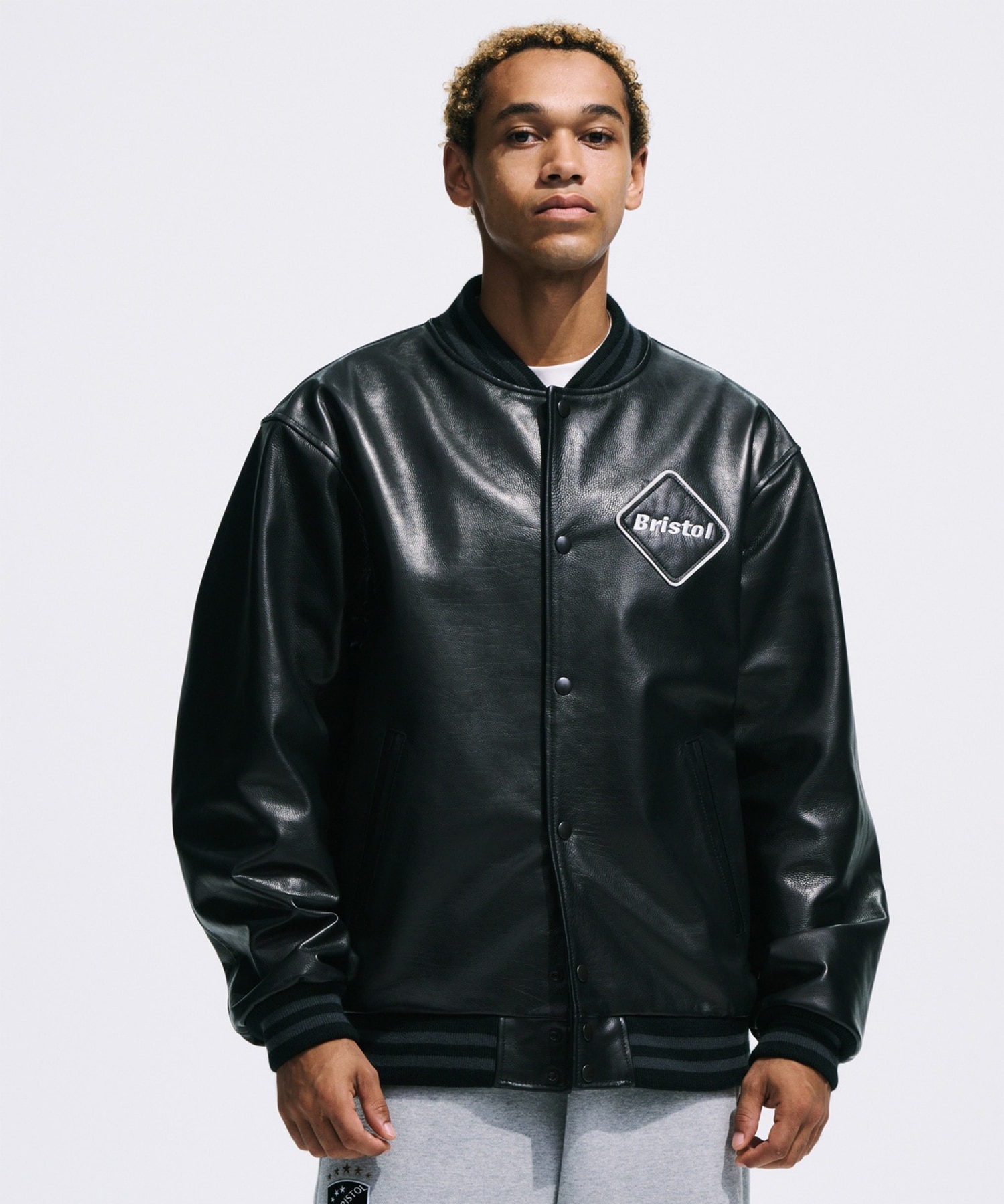 LEATHER TEAM VARSITY BLOUSON F.C.Real Bristol
