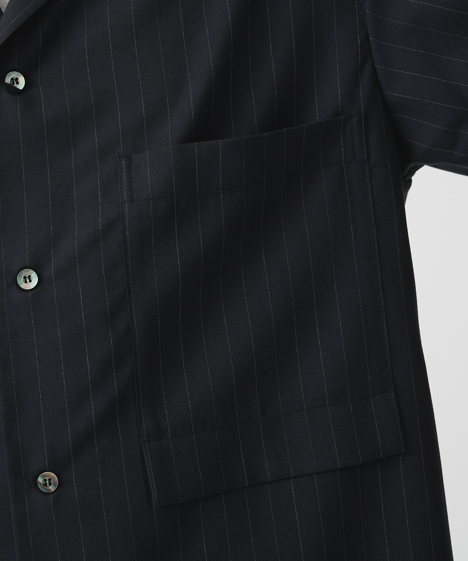 【ウジョーオム】別注Wide Set Open Collar BOX Shirt UJOH HOMME