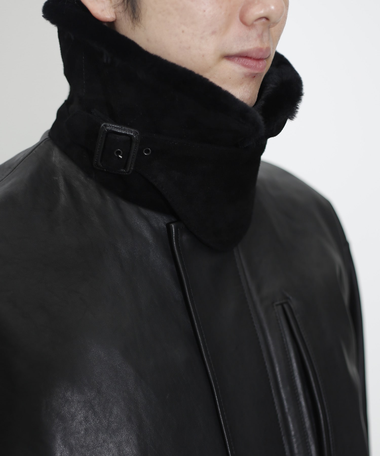 【シュタイン】ST.1549 MOUTON COLLAR CALF ZIP JACKET ssstein