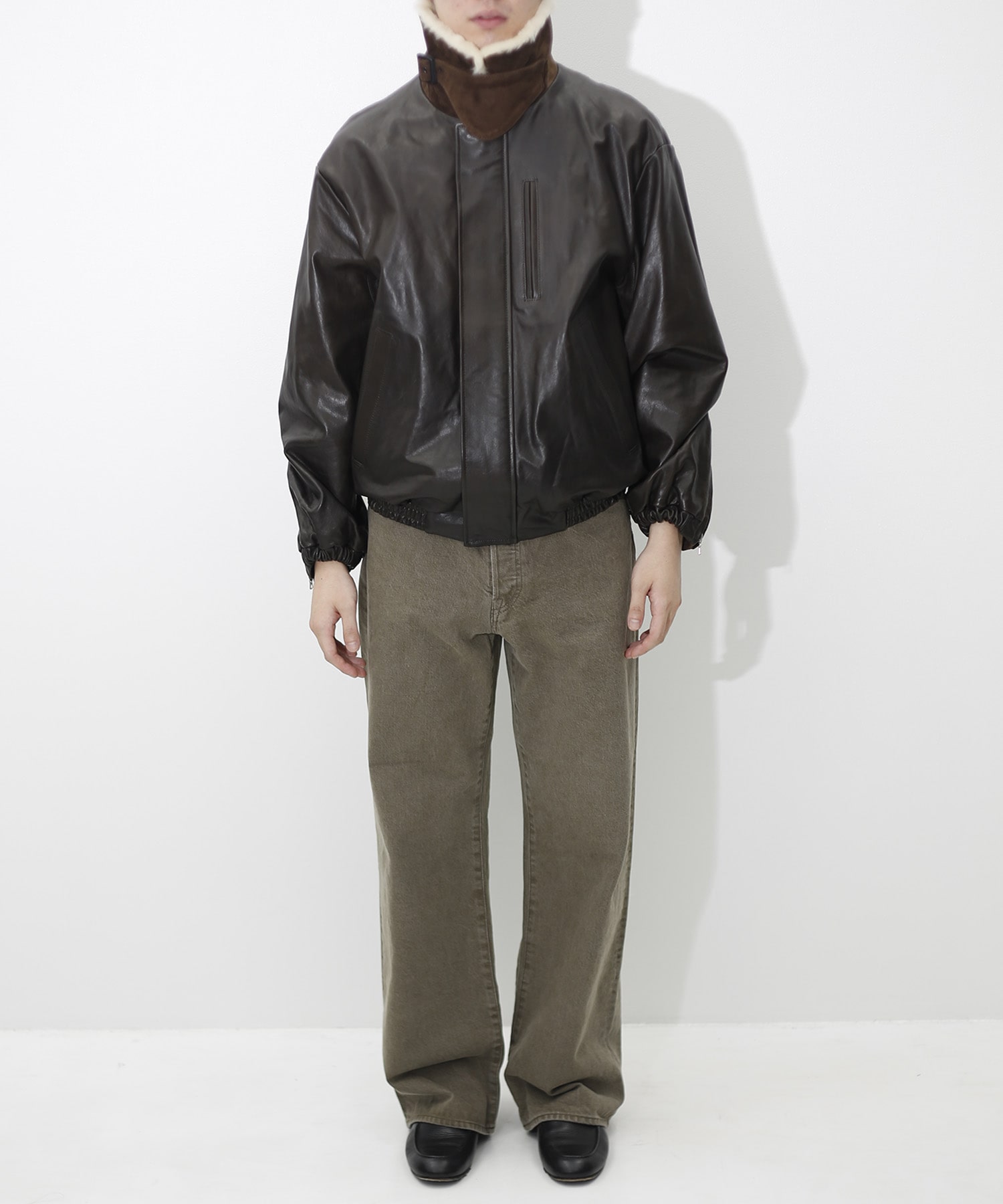 【シュタイン】ST.1549 MOUTON COLLAR CALF ZIP JACKET ssstein