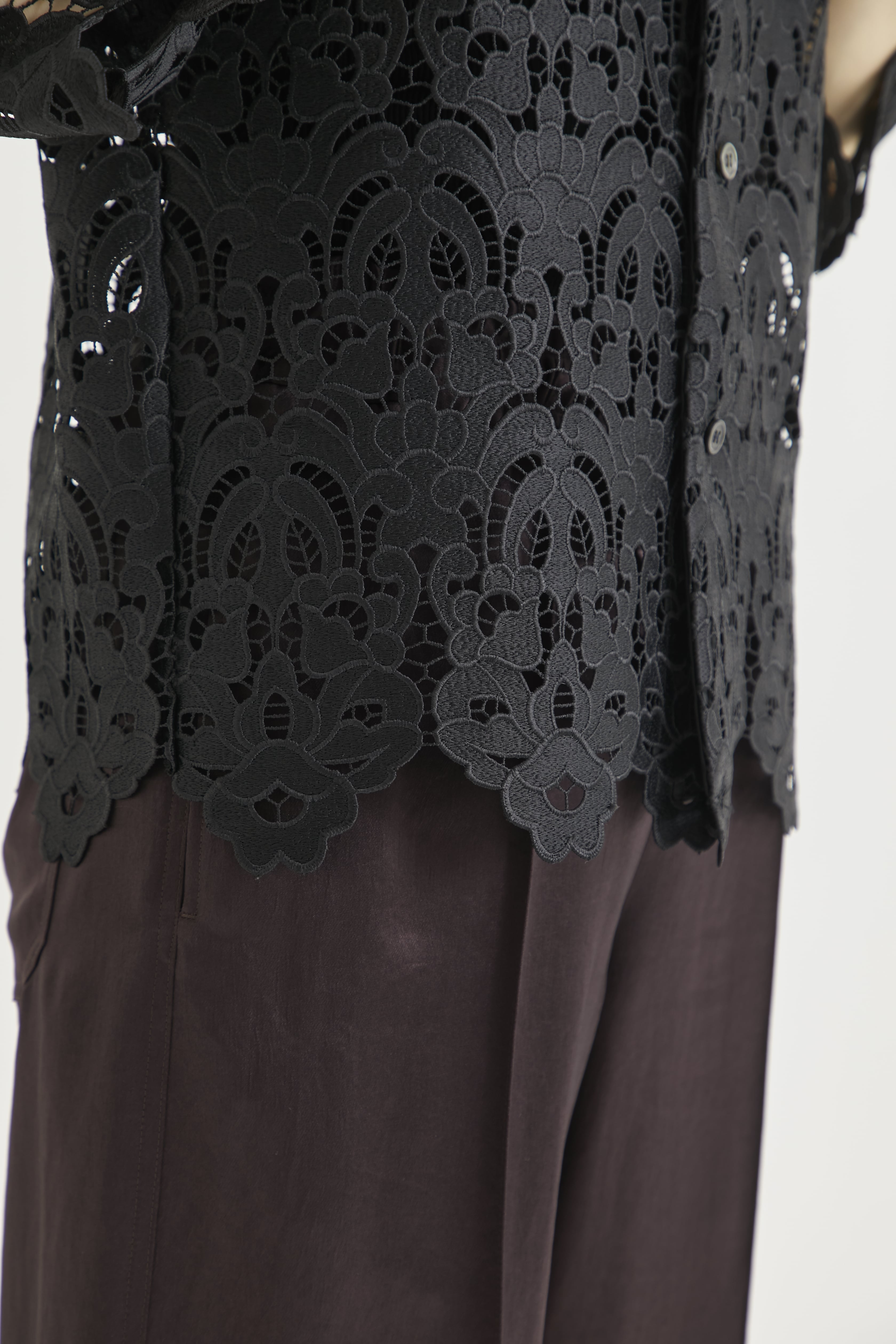 Lace shirt(36 BLACK): TOGA PULLA: WOMEN｜THE TOKYO ONLINE STORE