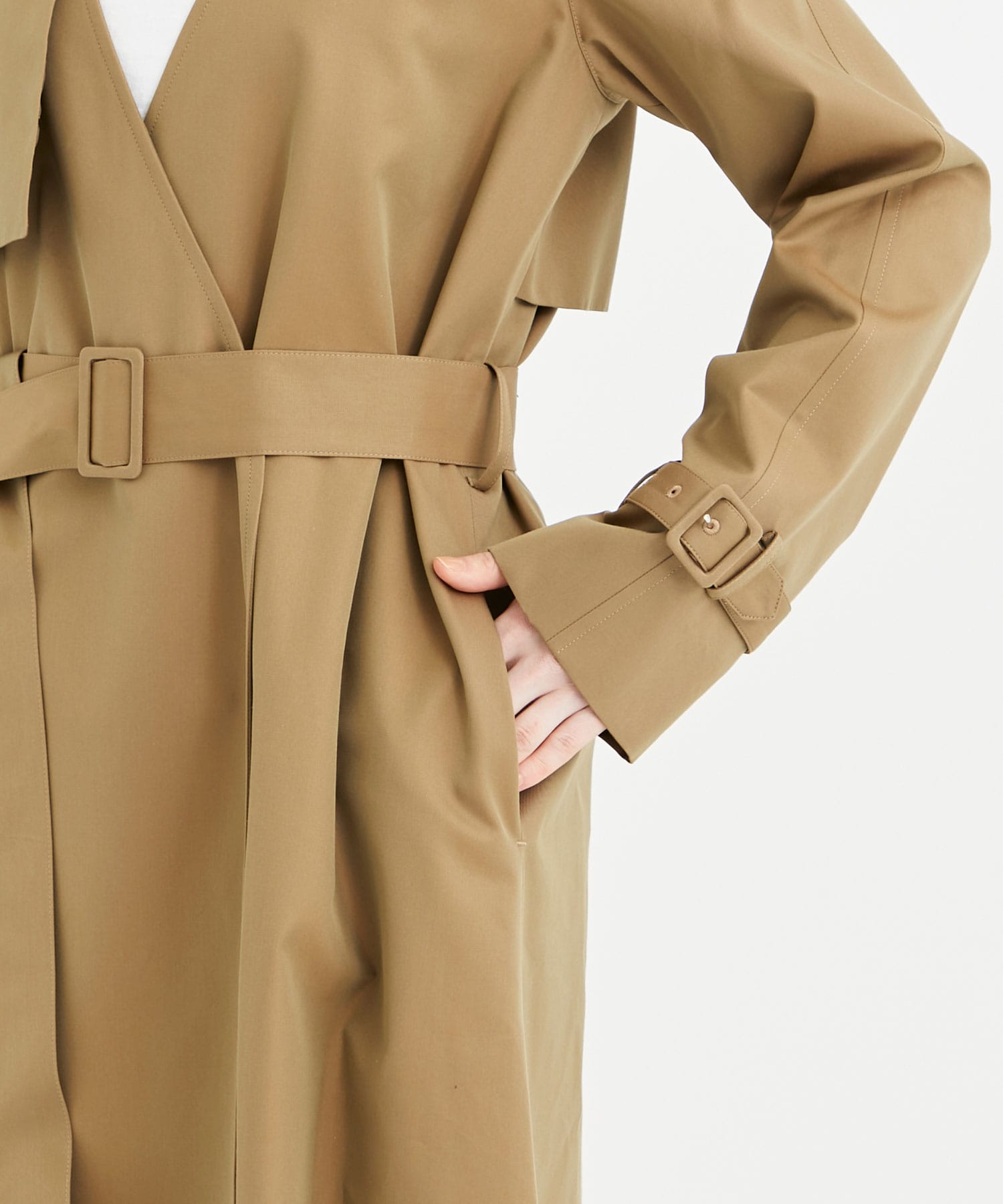 別注 silk cotton trench coat(S BEIGE): Dessin de mode: WOMENS｜THE 