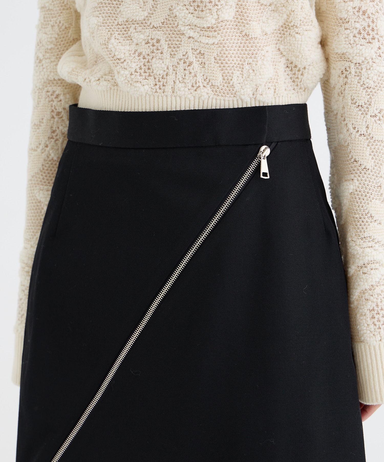 ZIP-DETAIL LONG SKIRT PHOTOCOPIEU