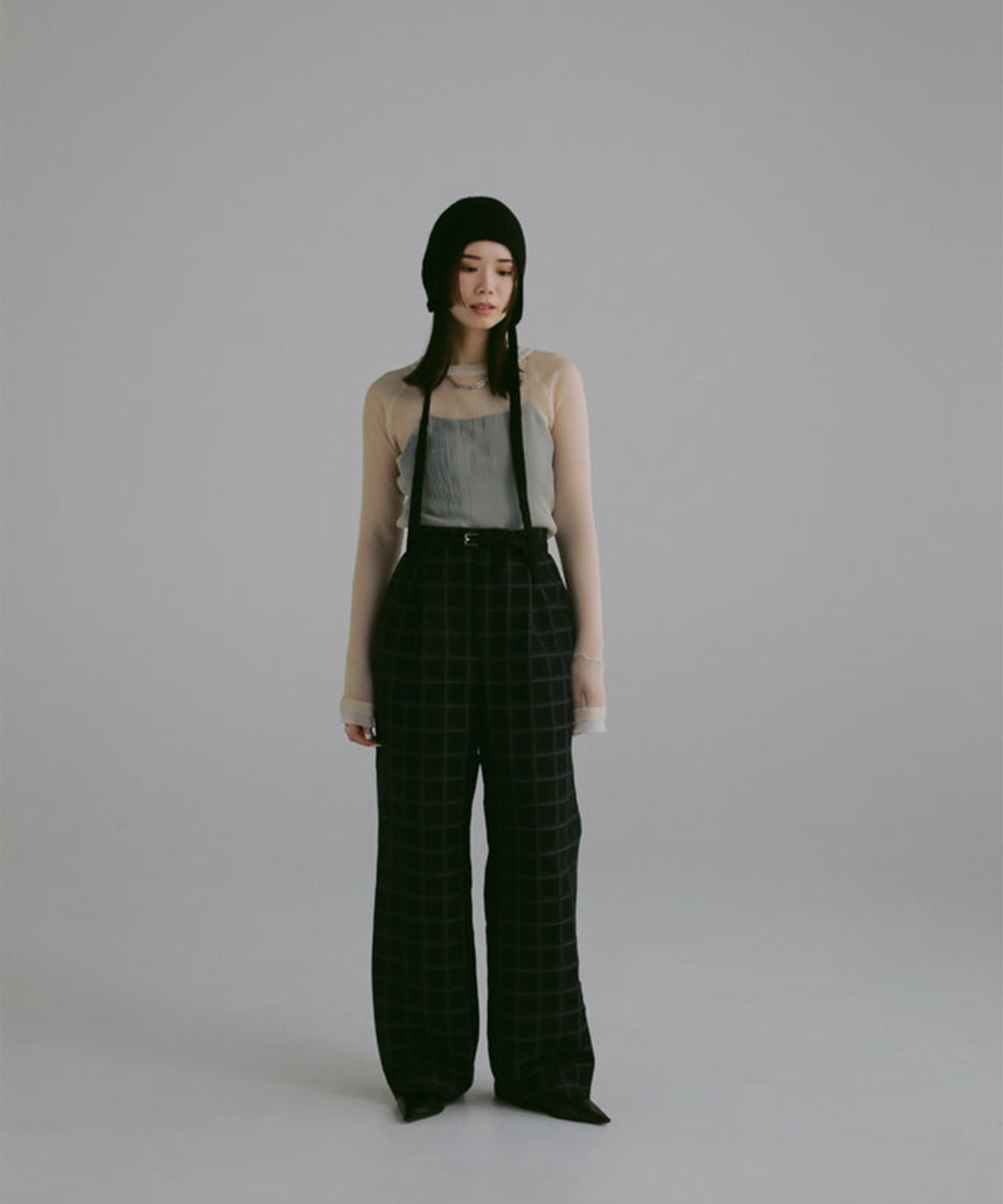 velvet jacquard check pants Louren