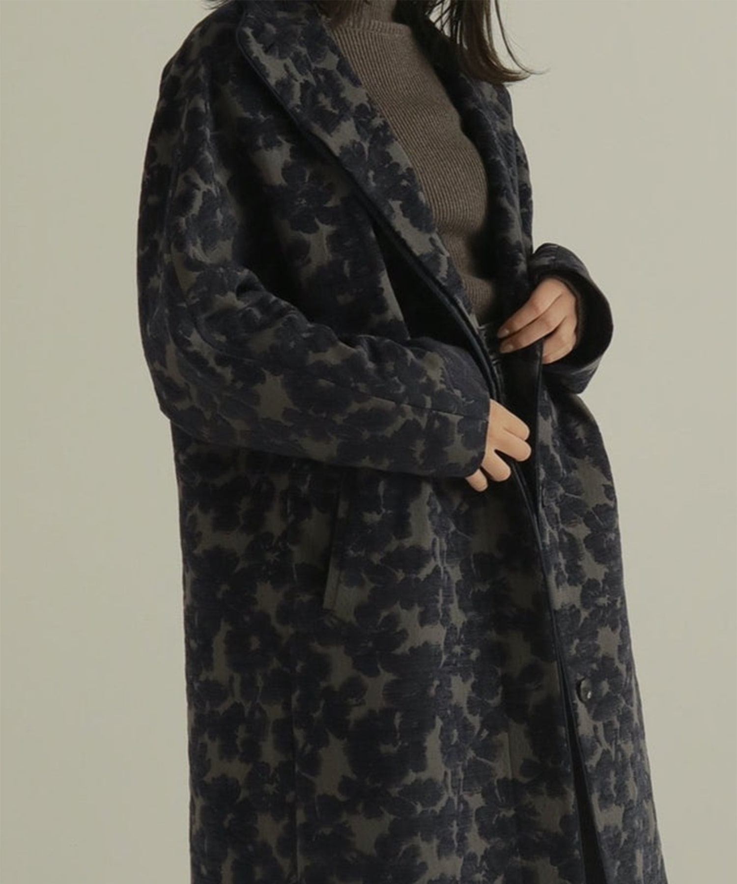 flower mole jacquard coat Louren