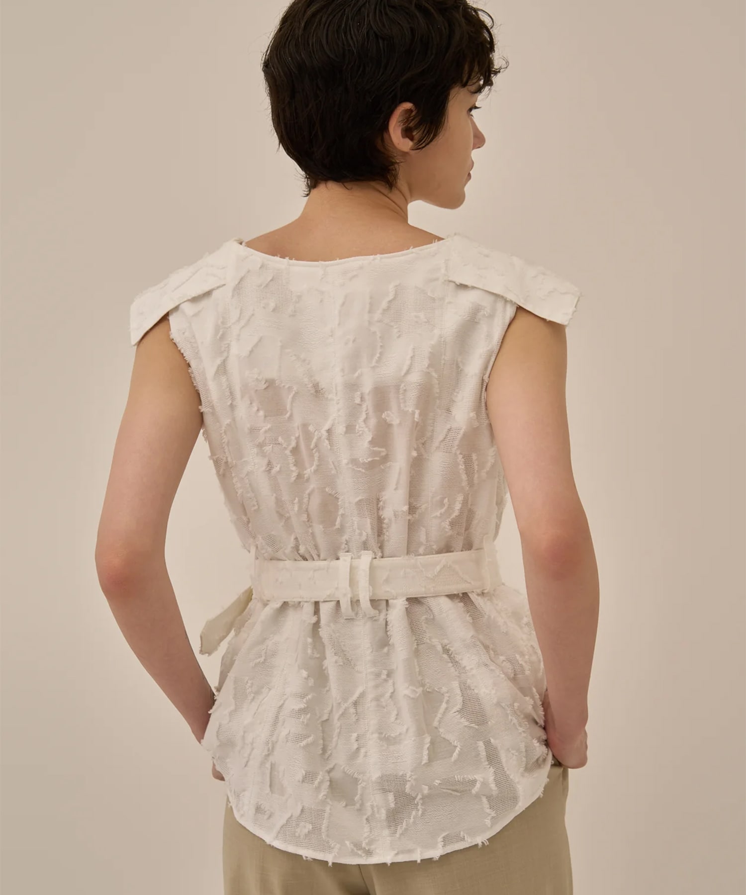 Block flower shirt WH AKIRANAKA