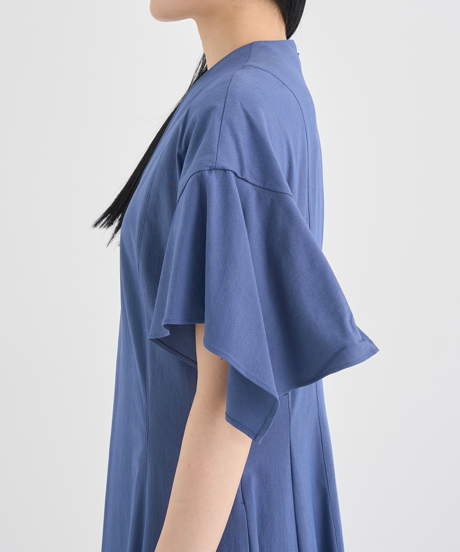 別注 Tamara drape sleeve dress BLU AKIRANAKA