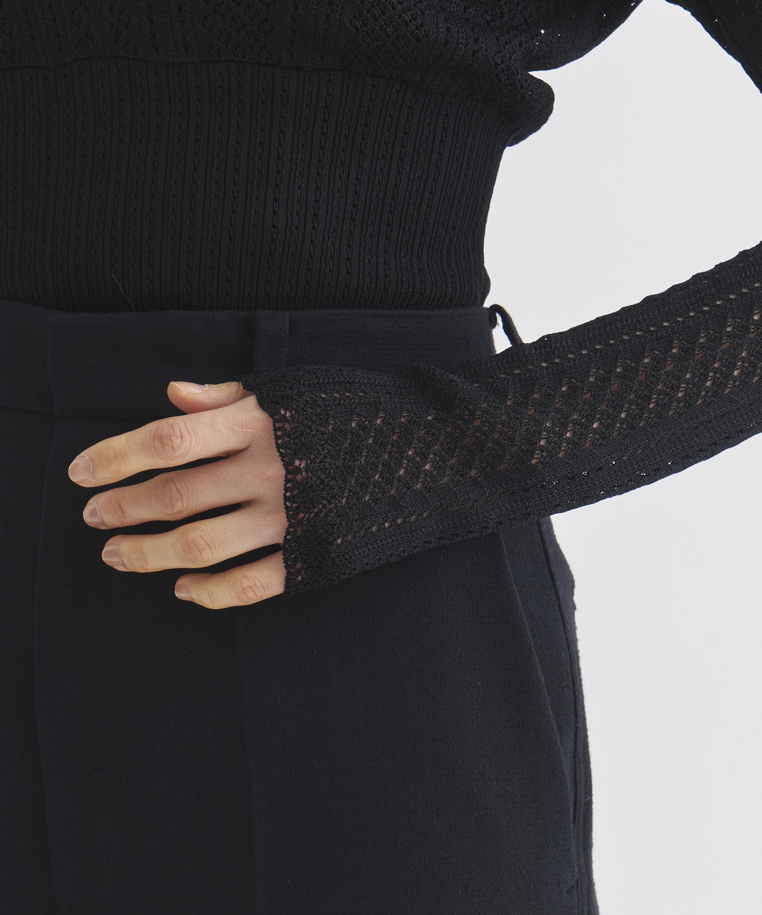 LACE KNIT SAILOR COLLAR BODYSUIT FETICO