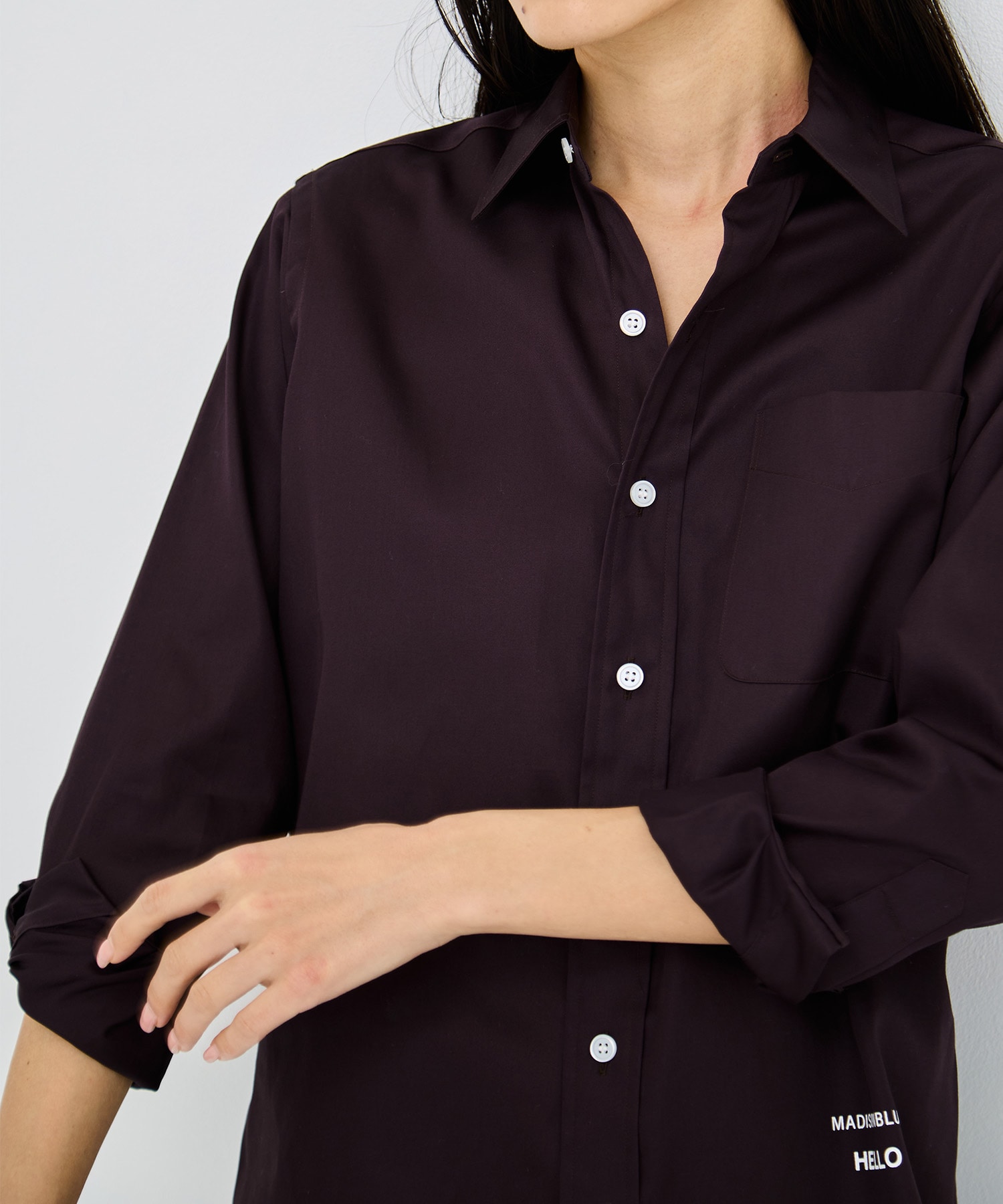 TRANE L/S SHIRT SATIN MADISONBLUE