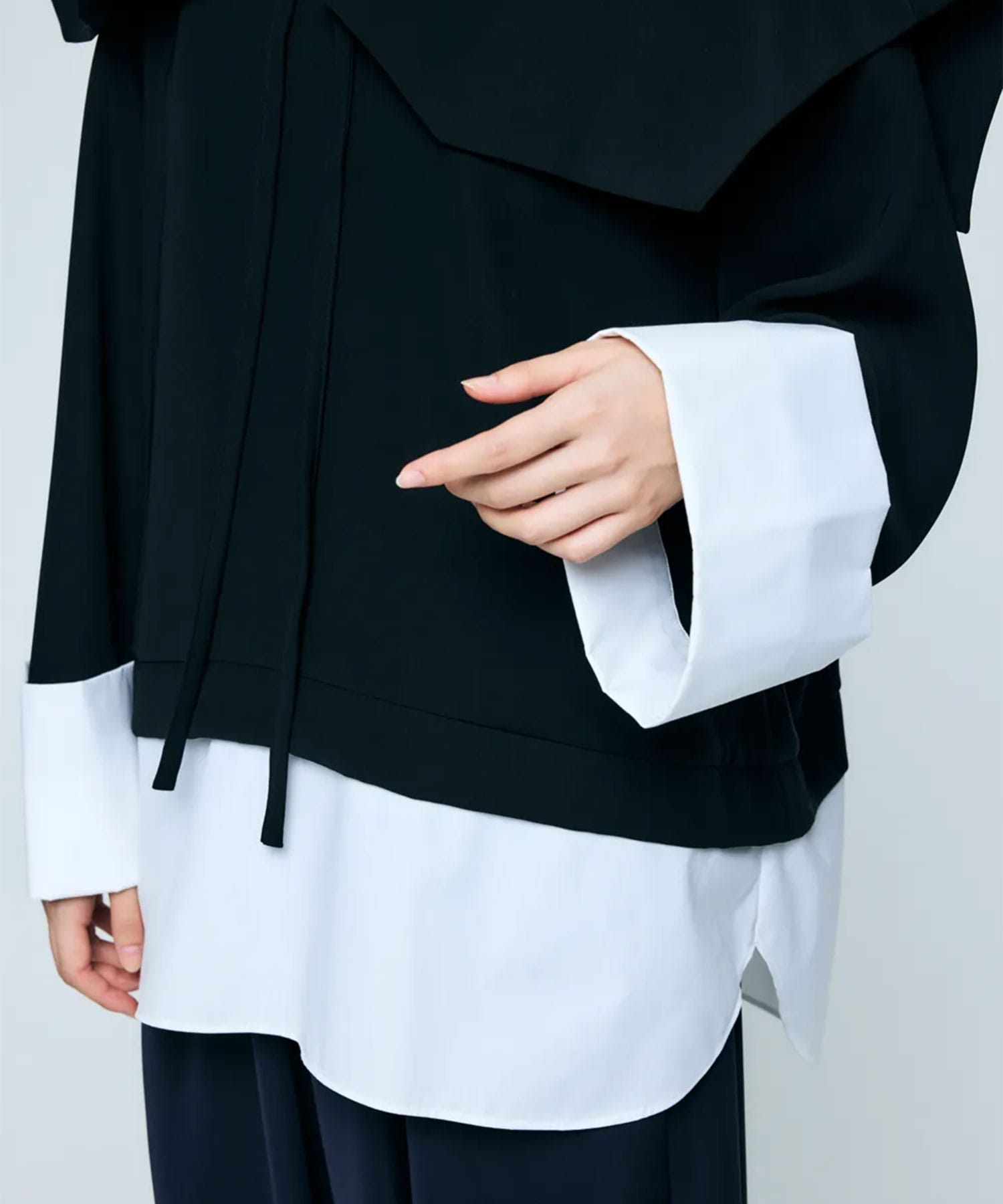 DOUBLE CUFFS BOX PULLOVER ENFOLD