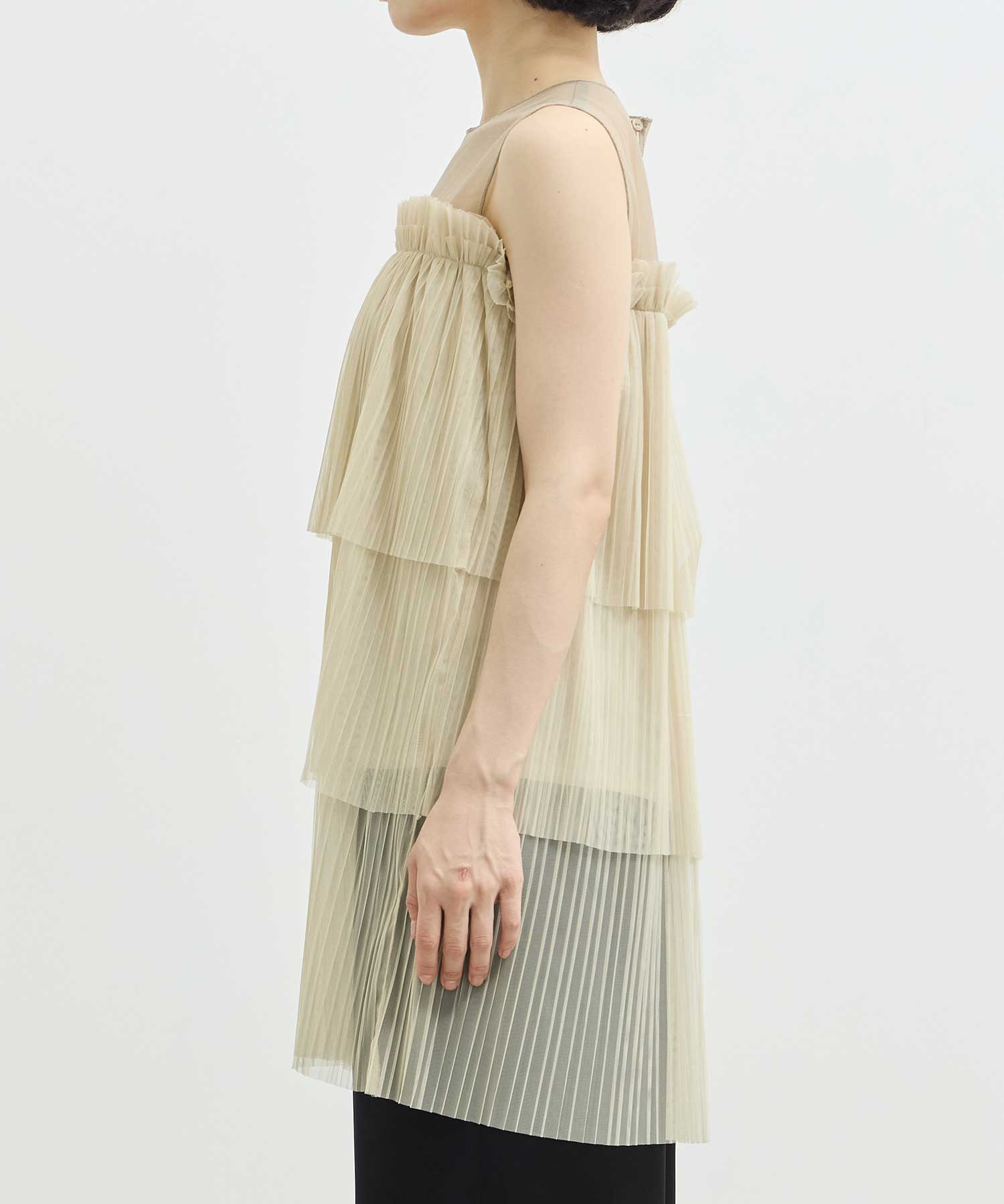 tulle pleats tiered tops Louren