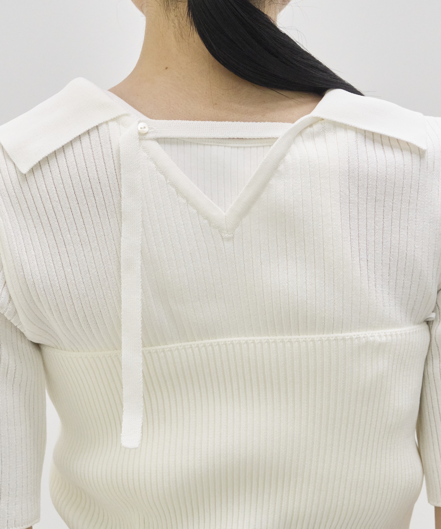 Bustier Combi  Harf Sleeve Knit Tops RITAN