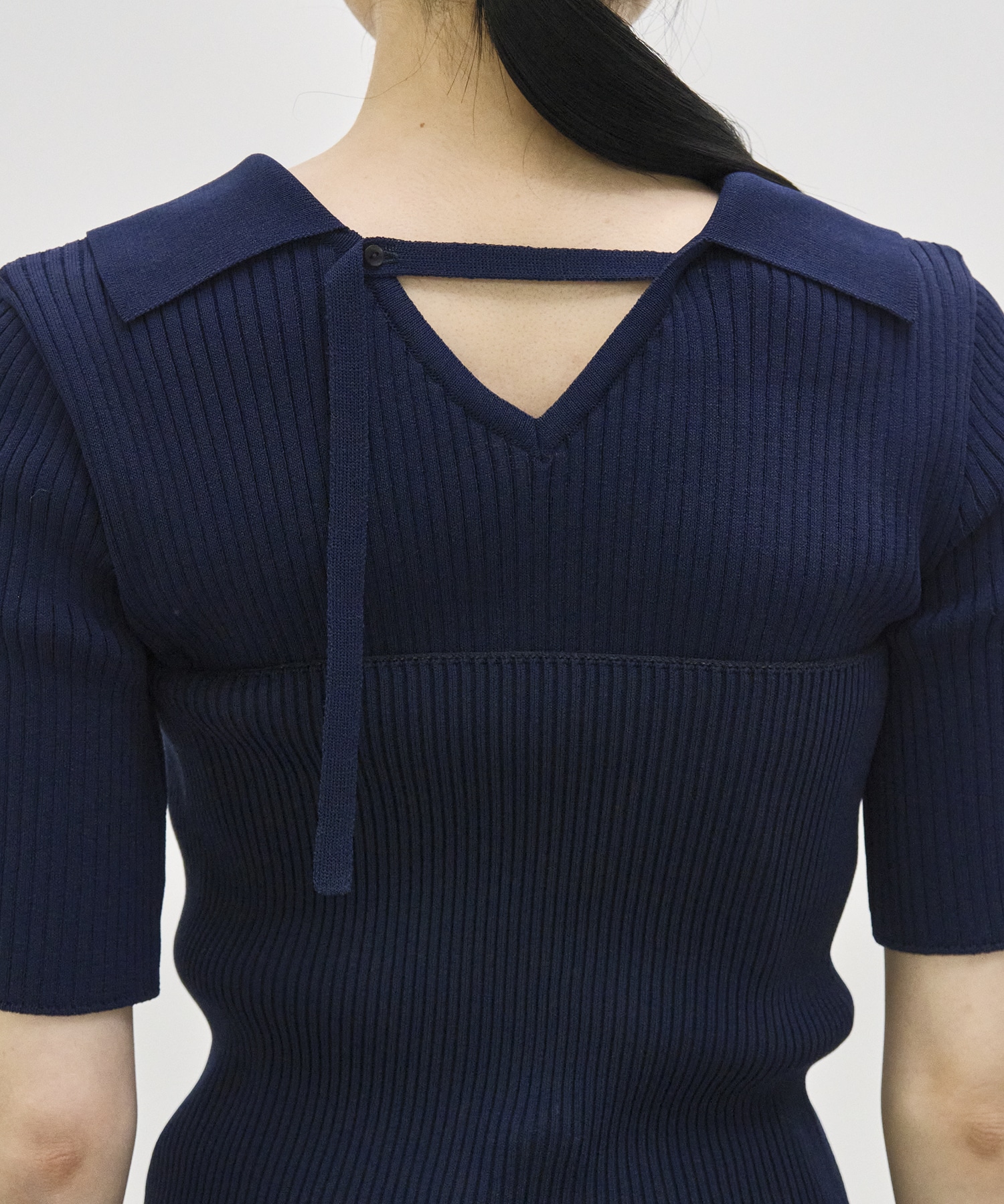 Bustier Combi  Harf Sleeve Knit Tops RITAN