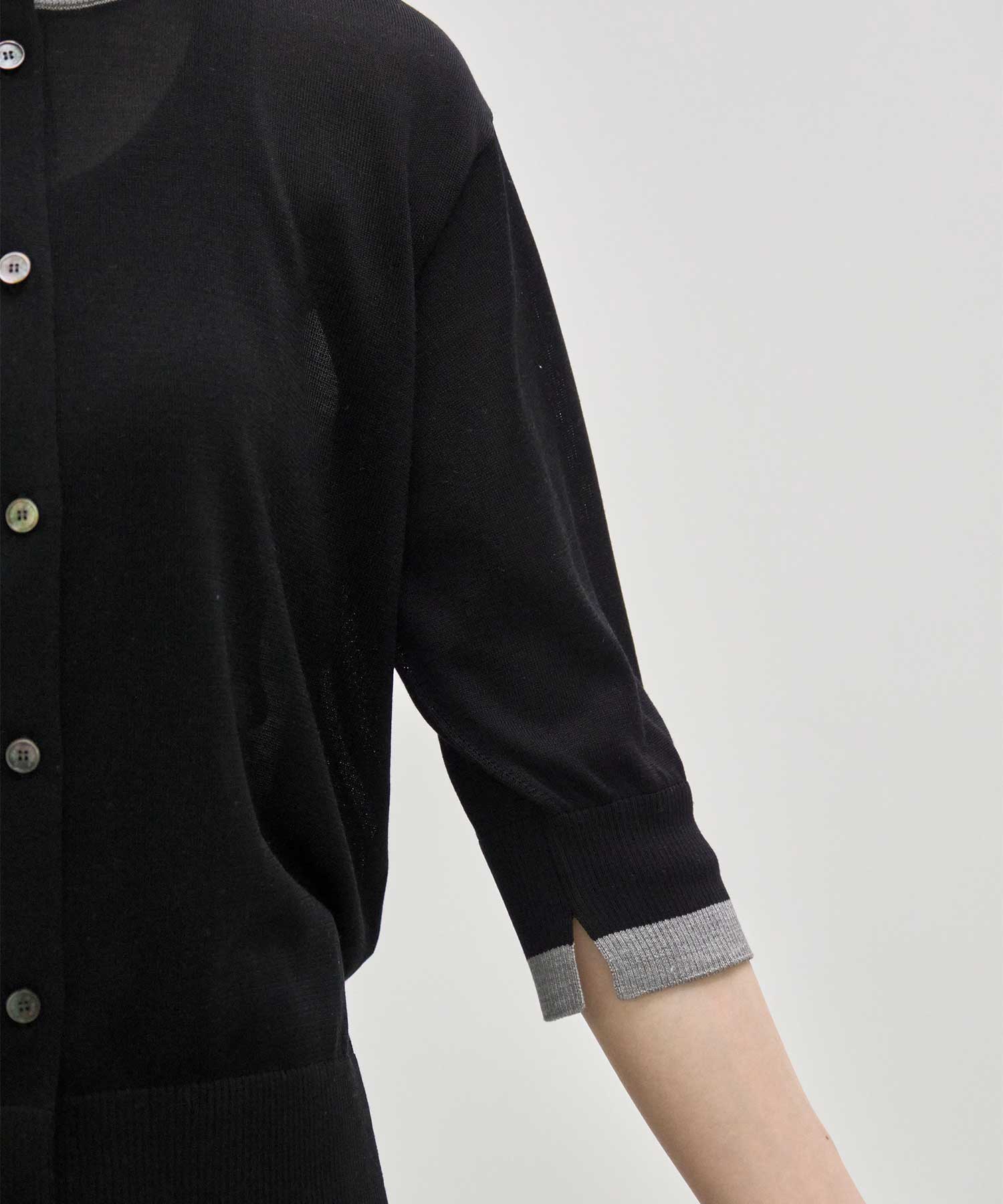 別注 Washable Silk Half Sleeve Cardigan CINOH