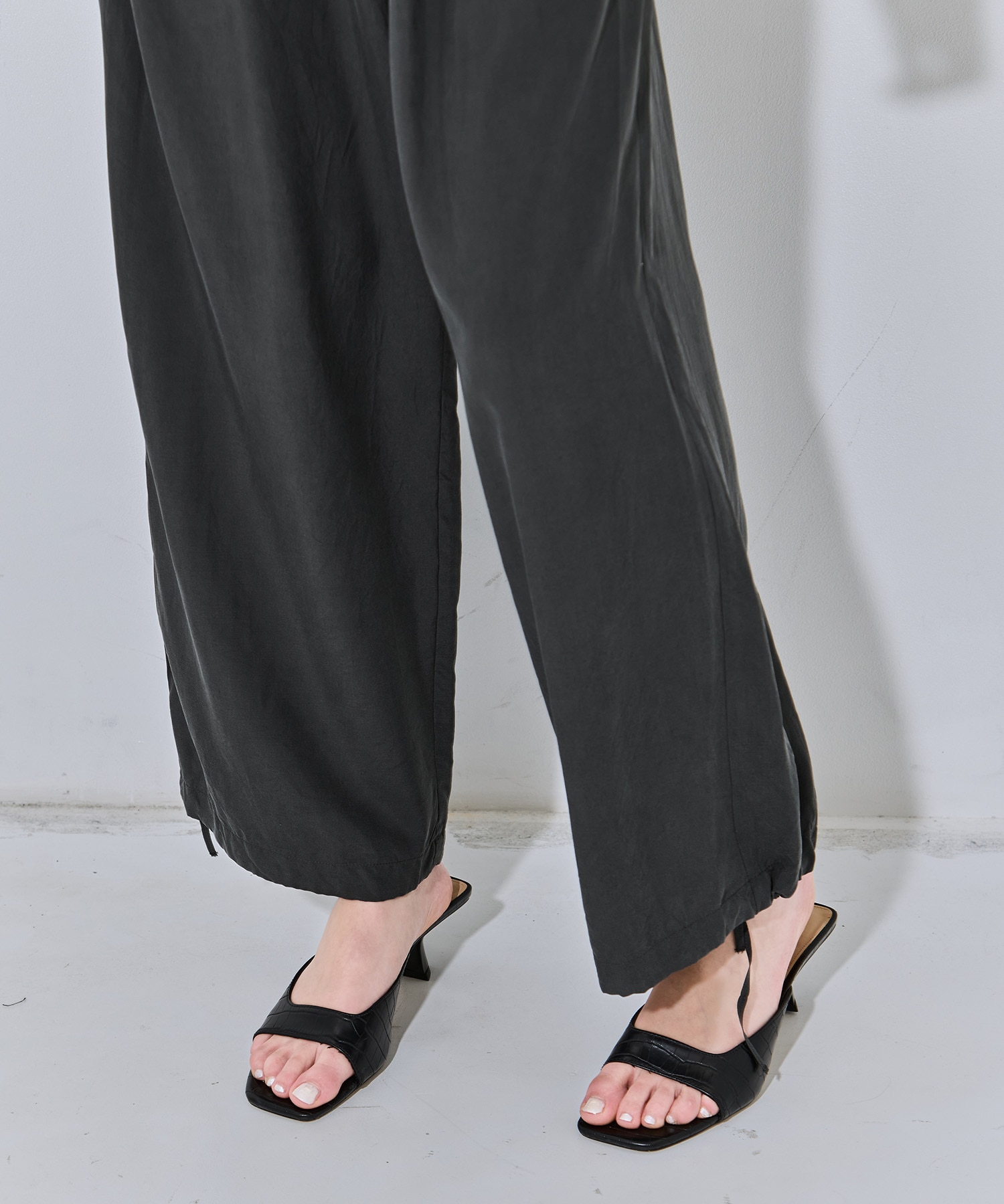 SILK SUEDE WIDE EASY PANTS ATON
