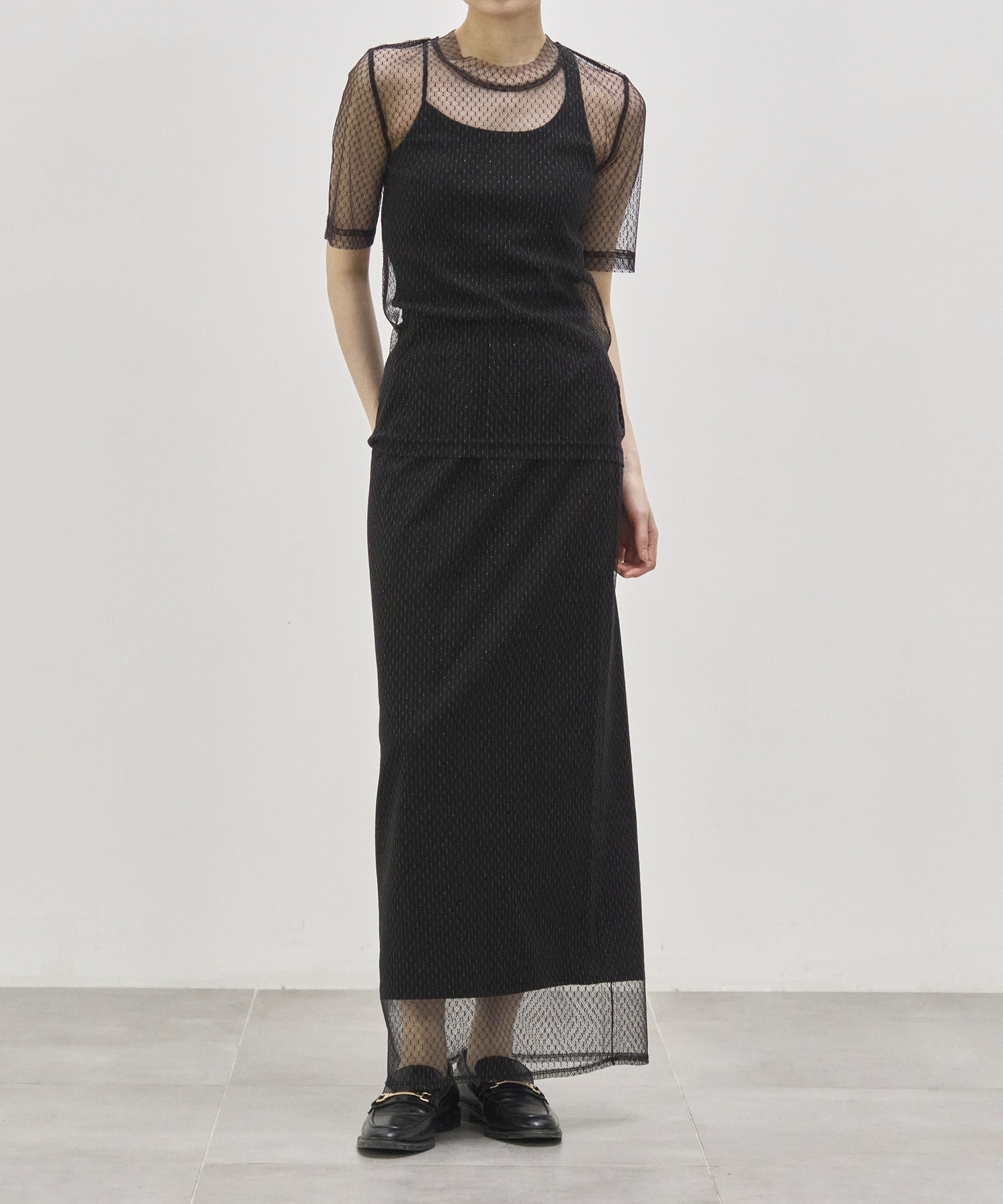 【WEB限定】tulle lace skirt Louren