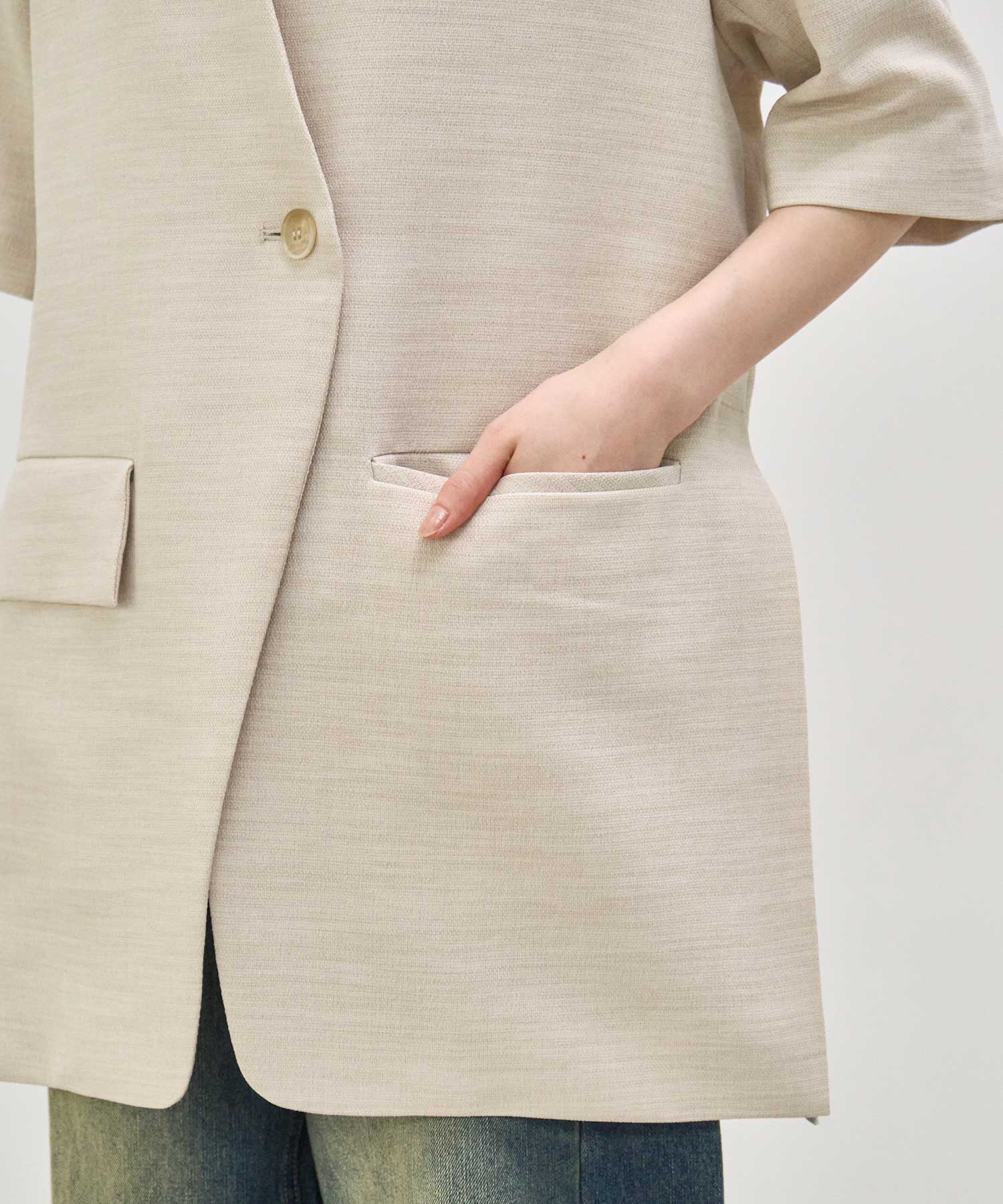 別注 side slit harf sleeve jacket Louren