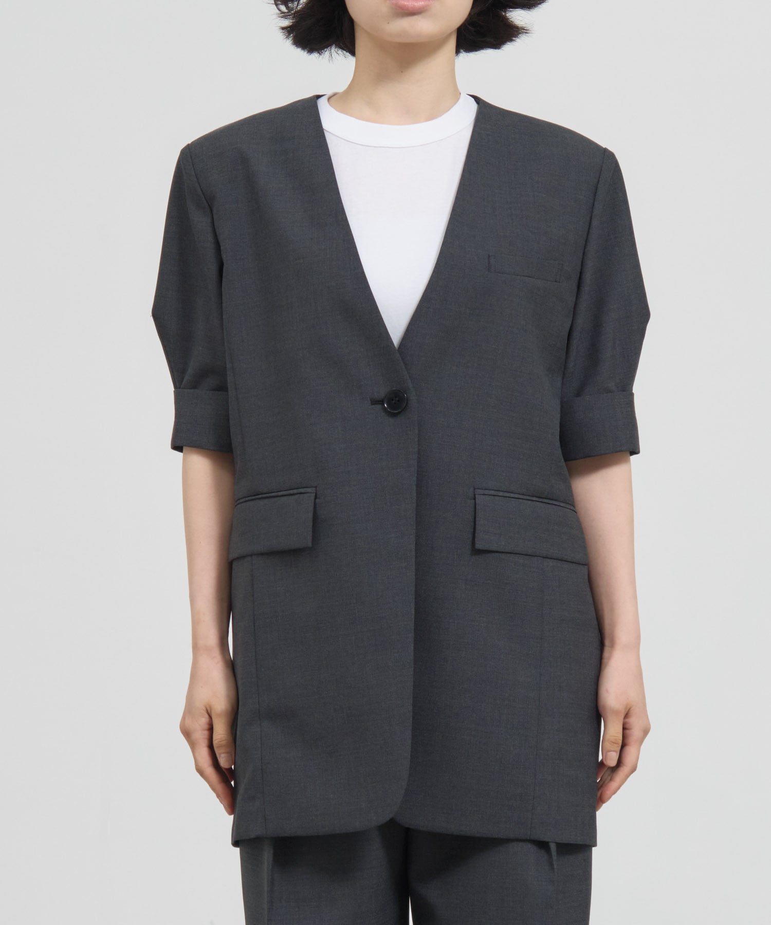 Harf Sleeve Collarless Jacket THE TOKYO