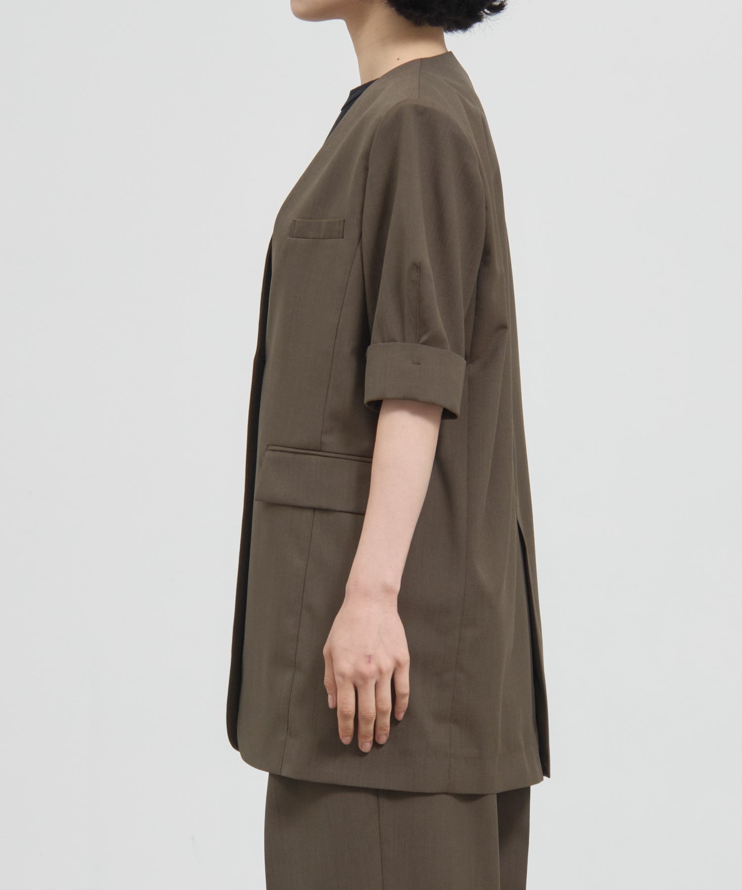Harf Sleeve Collarless Jacket THE TOKYO