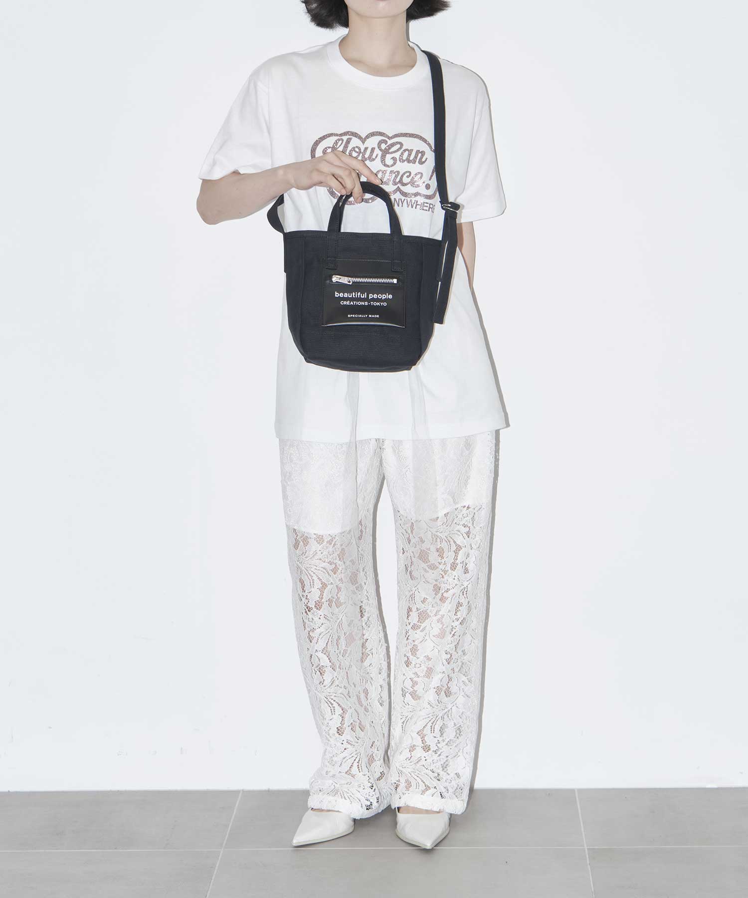 別注 Logo Leather Pocket Mini Tote Bag beautiful people